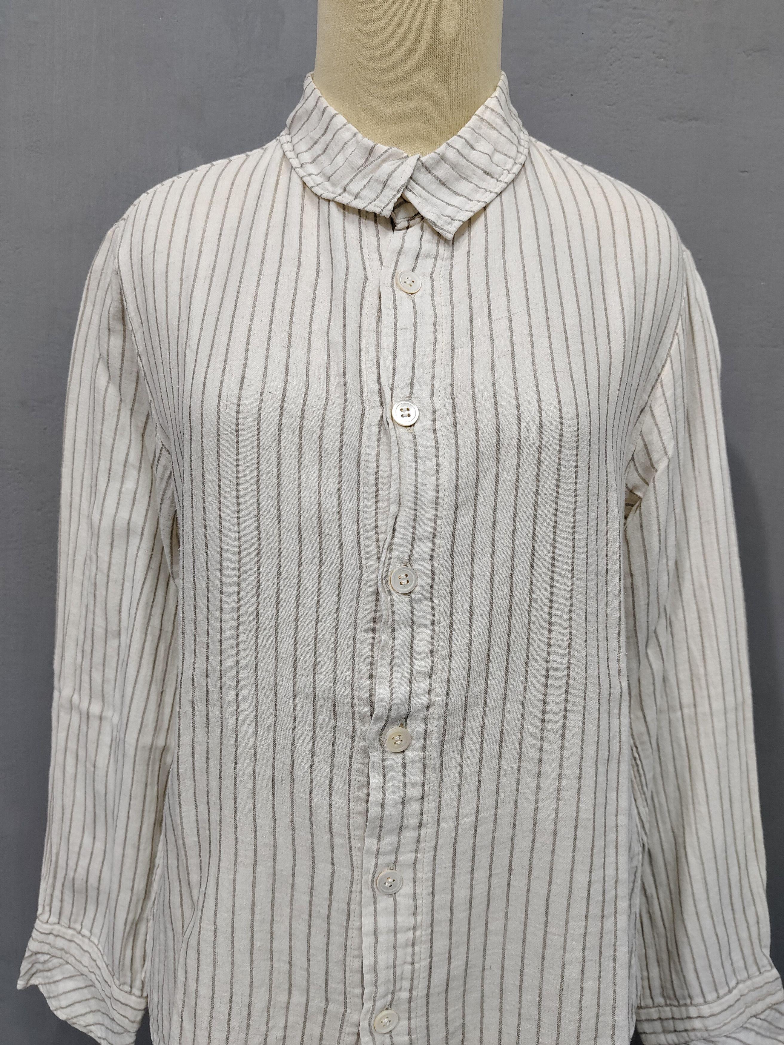 Issey Miyake 🇯🇵 Plantation 🇯🇵 By Issey Co Striped Shirt Size M / US 6-8 / IT 42-44 - 2 Thumbnail