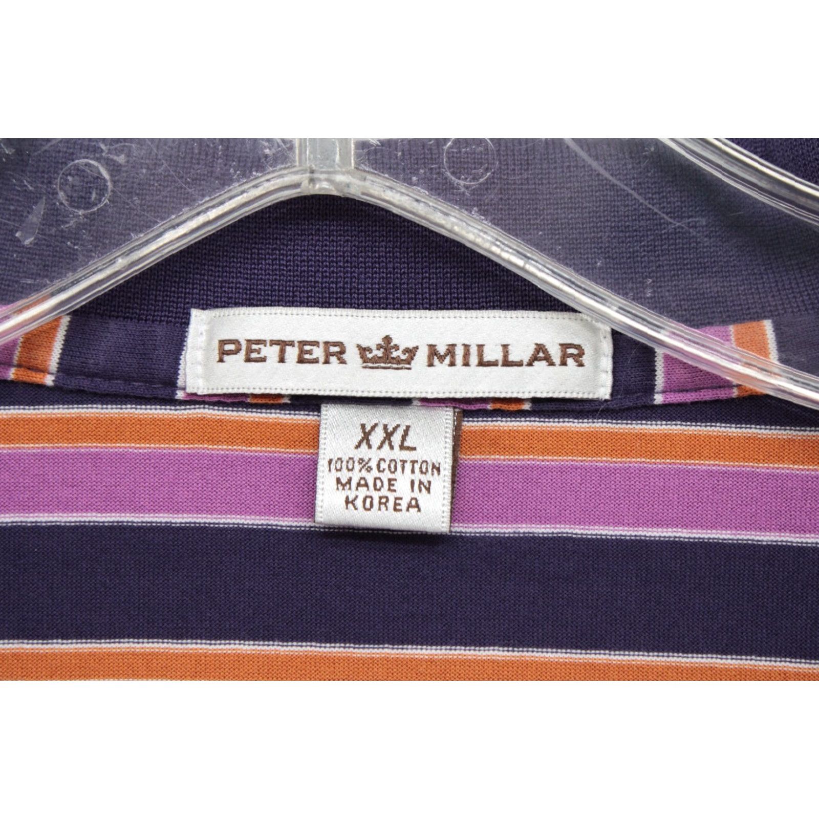 Peter Millar VINTAGE Peter Millar Polo Shirt Men's 2XL Purple Stripe Polo Shirt Men Purple Stripe 100% Cotton Preppy Golf Size US XXL / EU 58 / 5 - 6 Thumbnail