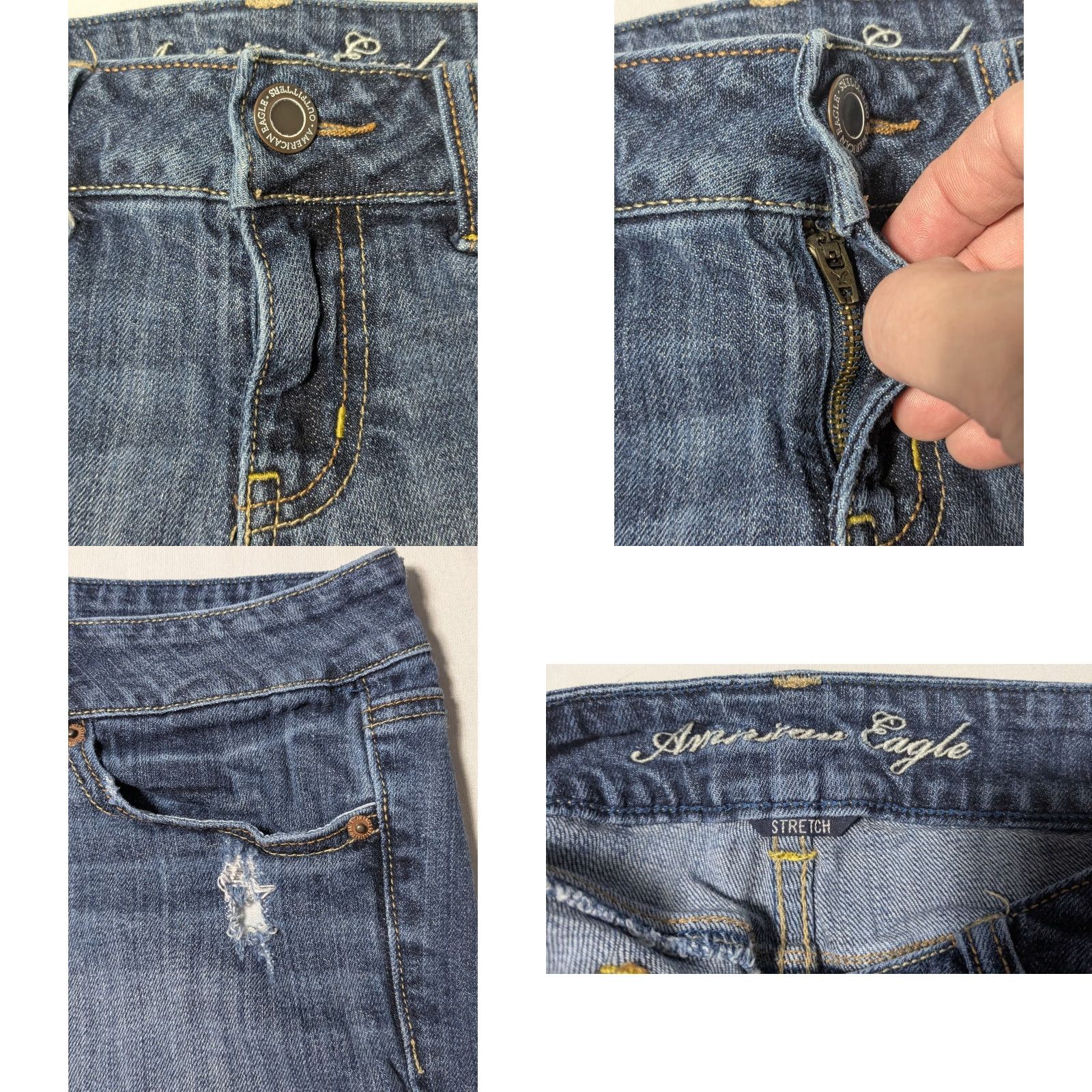 American Eagle Outfitters AMERICAN EAGLE STRETCH Women 6 Denim Blue Jean Shorts Casual 5-Pocket Design Low Rise Size 28" / US 6 / IT 42 - 8 Thumbnail