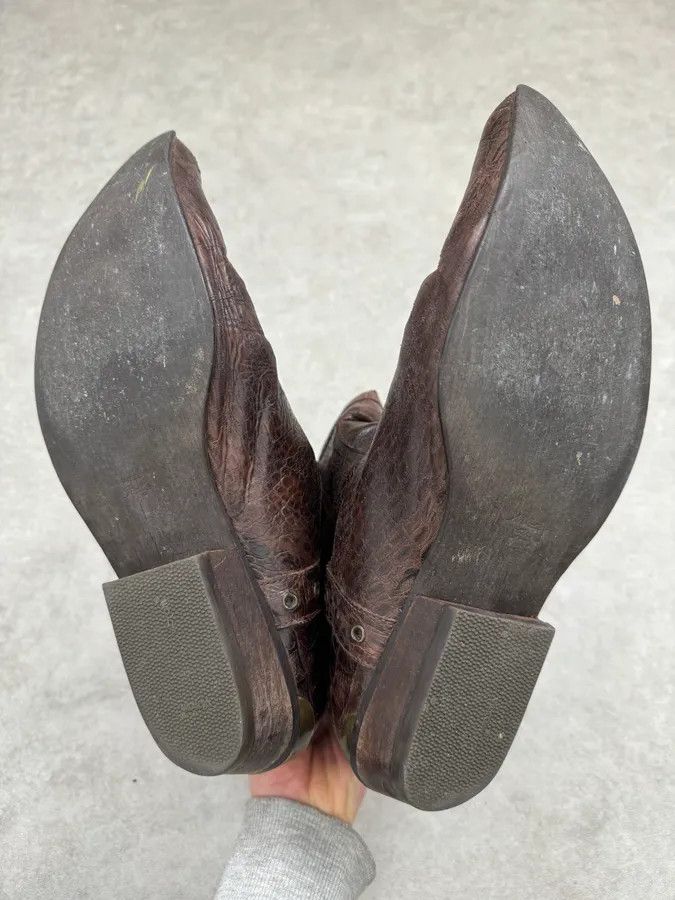Roberto Cavalli Roberto Cavalli Brown Crocodile Embossed Leather Western Boots Size US 9 / EU 42 - 7 Thumbnail
