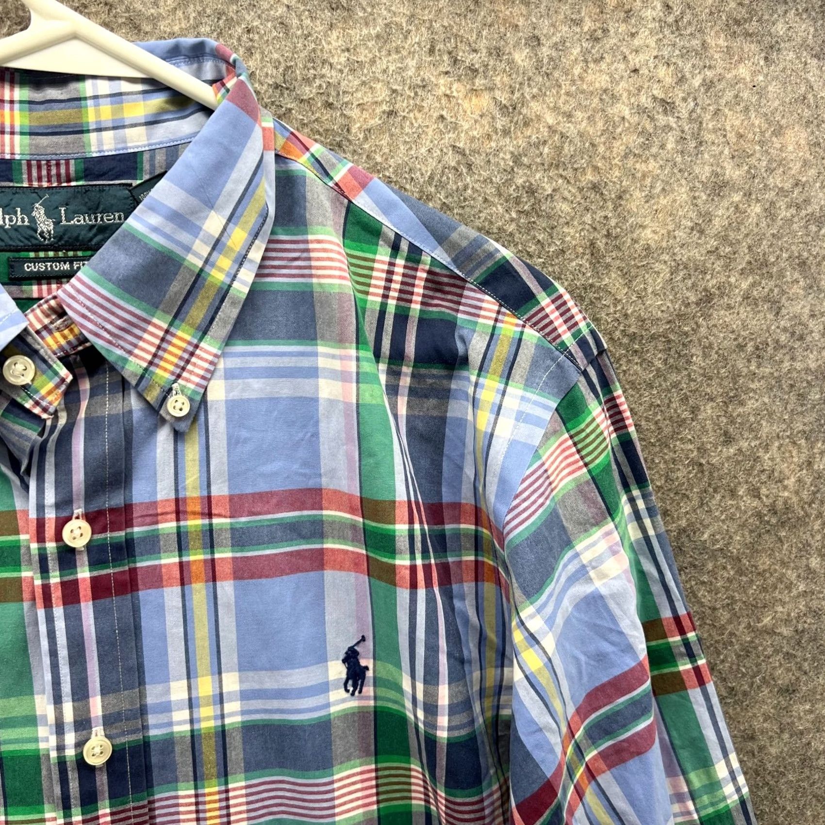 Polo Ralph Lauren Ralph Lauren Shirt Men Large Blue Plaid Button-Up Vintage Size US L / EU 52-54 / 3 - 4 Thumbnail