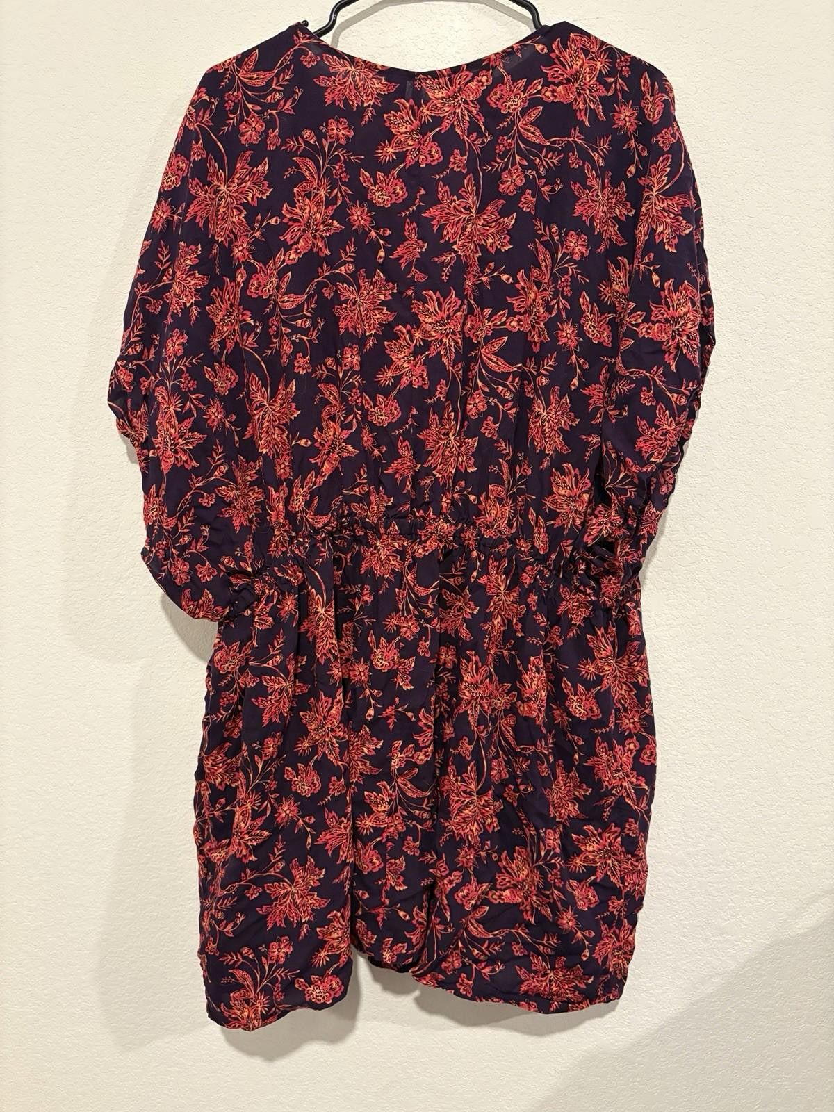 Lands' End Lands’ End Purple Red Floral Modal Mini Dress Size M-L Size M / US 6-8 / IT 42-44 - 4 Thumbnail