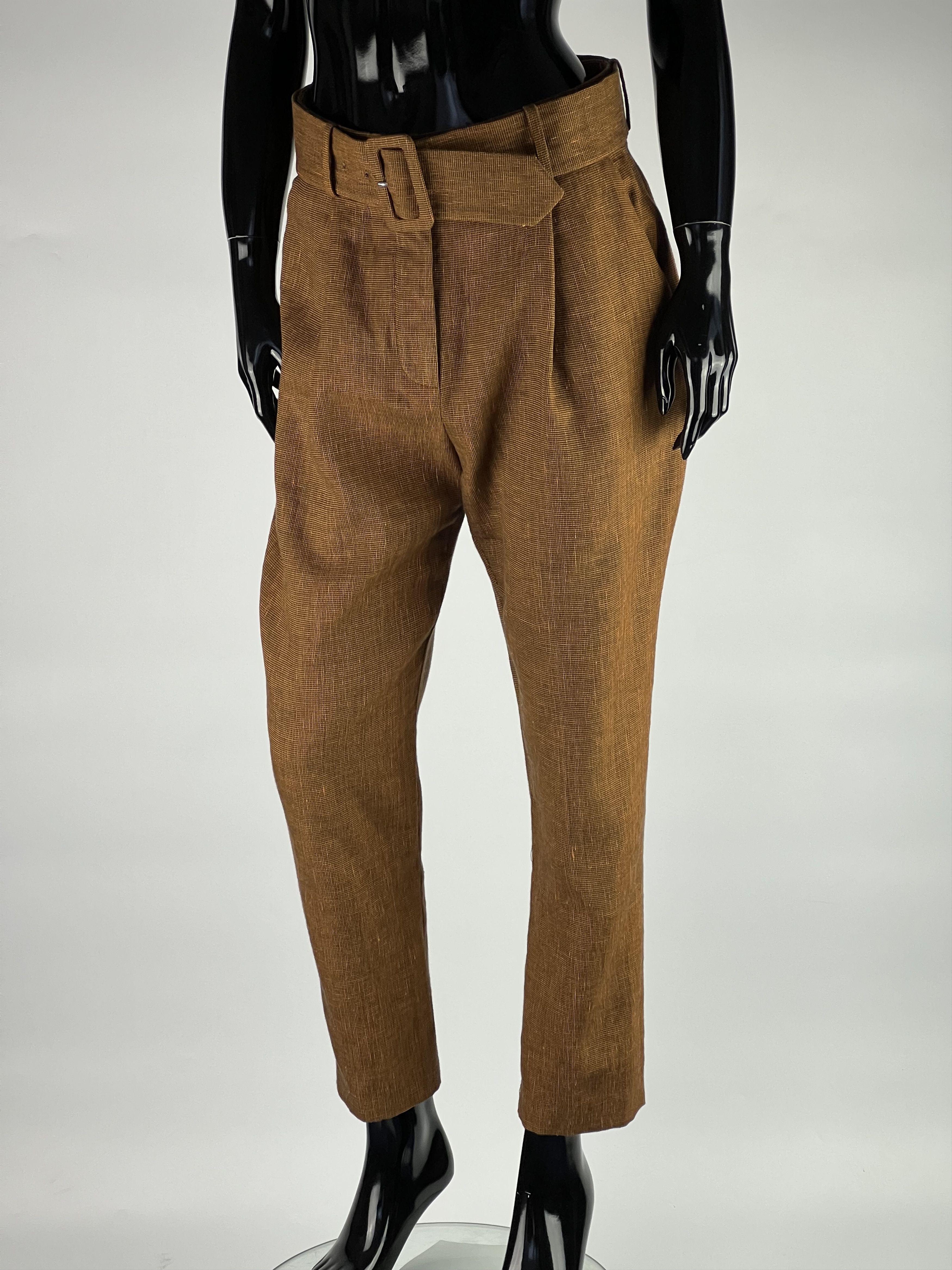 Other Uterque Linen Cotton Belted Pants Size 28/M Size 28" / US 6 / IT 42 - 1 Thumbnail