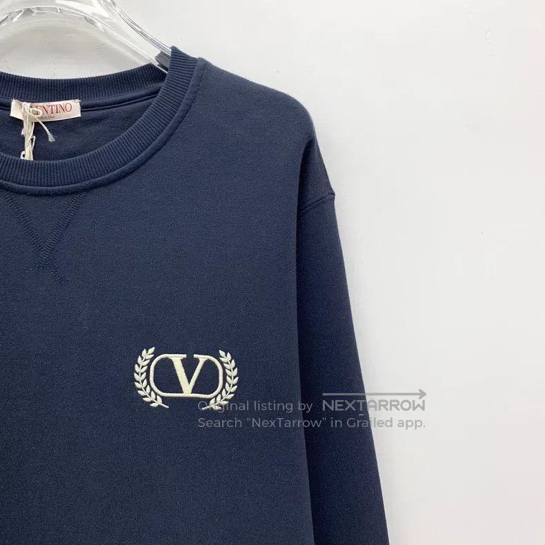 Valentino Valentino logo Wheat ear embroidered cotton crew neck long Size M / US 6-8 / IT 42-44 - 3 Thumbnail