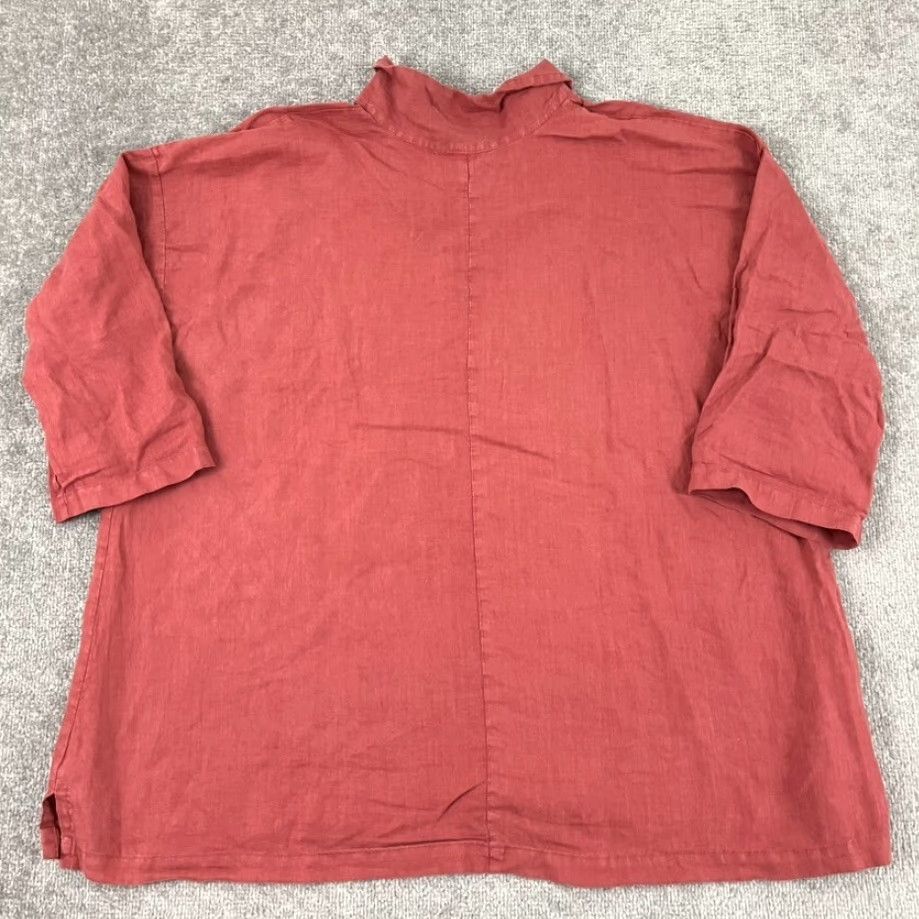 Vintage VINTAGE La Fixsun Linen Blouse Top Womens XL Casual 3/4 Sleeve Red 90s Outdoor Everyday Size XL / US 12-14 / IT 48-50 - 7 Thumbnail