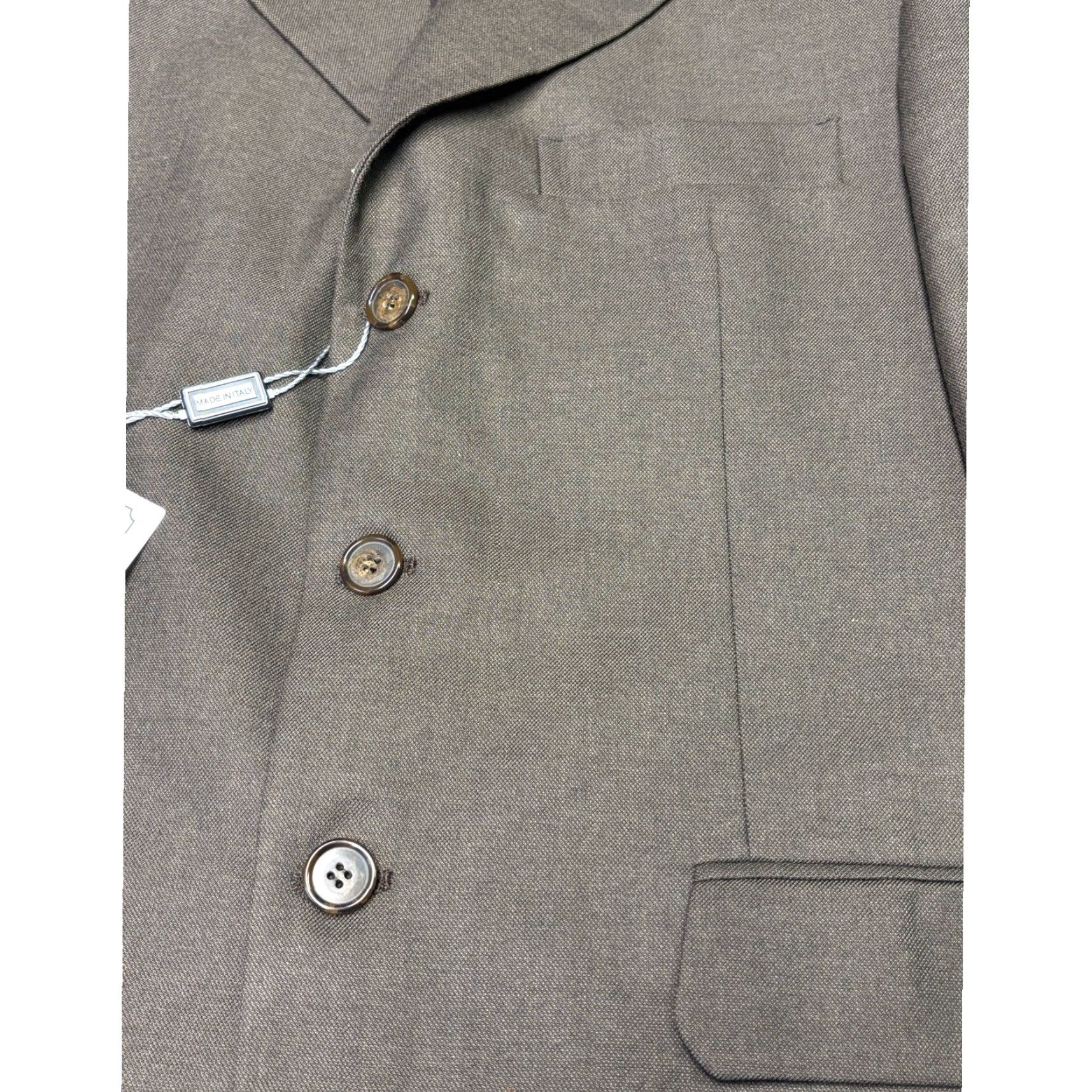 Vintage Creazioni Polidoro Antica Sartoria Two-Piece Suit Brown Wool 40 US 50UK Slim Classic Notch Lapel Men Formal Business Italy Size 40R - 3 Thumbnail