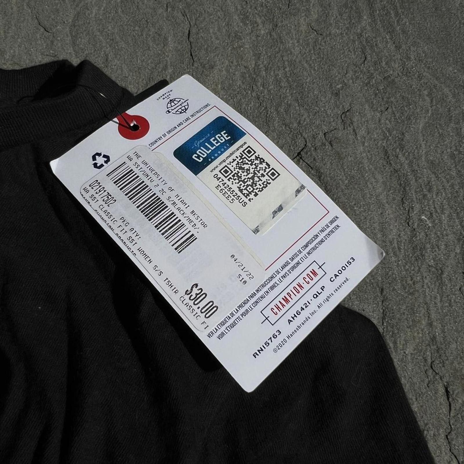 Champion NWT University of Miami Black T-shirt Size US M / EU 48-50 / 2 - 5 Thumbnail