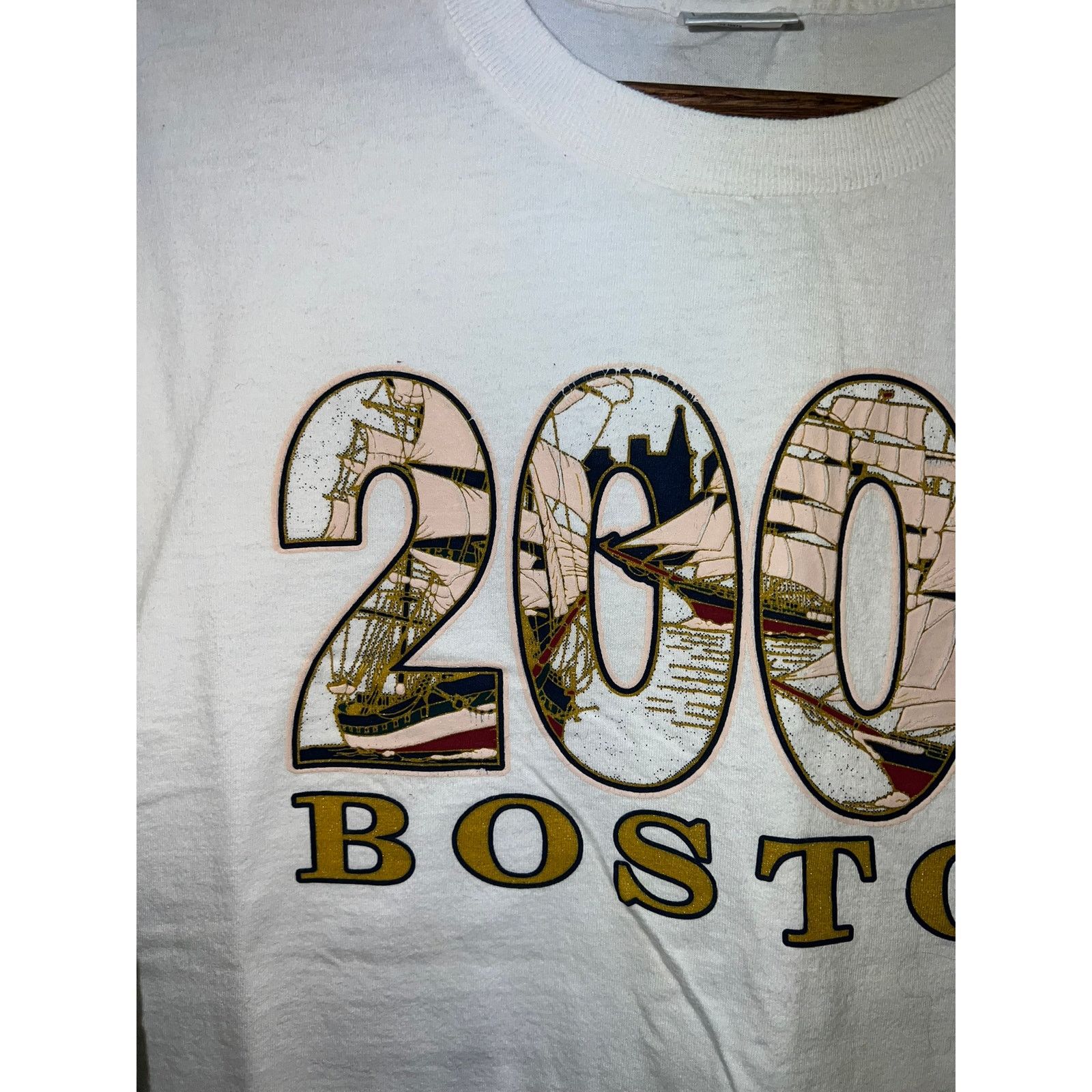 Delta Vintage Boston Shirt 2000 Ship Destination Y2K Mens Large Size US XL / EU 56 / 4 - 2 Thumbnail