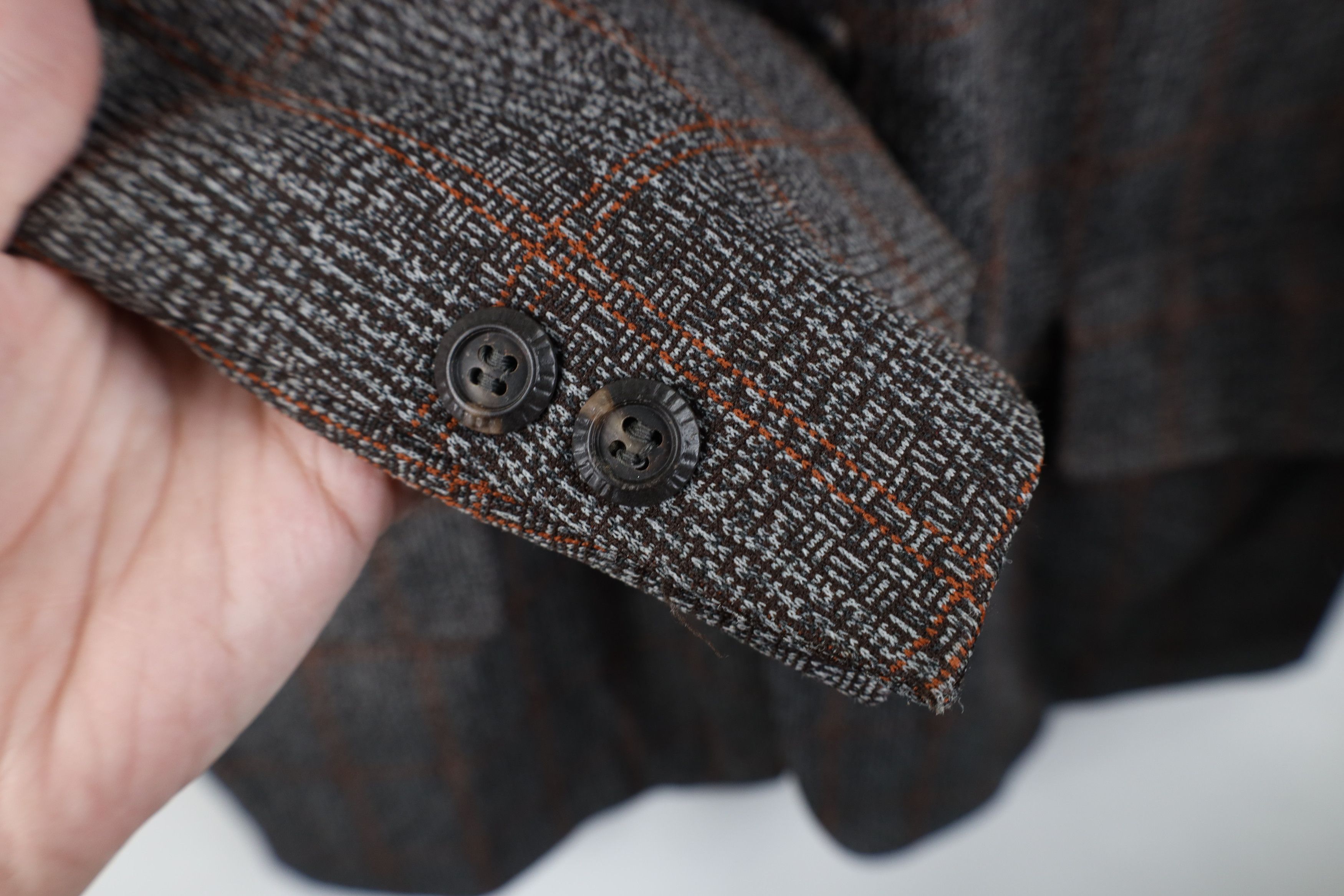 Vintage Vintage 70s Streetwear Plaid Knit Suit Coat Blazer Jacket Size US XL / EU 56 / 4 - 5 Thumbnail