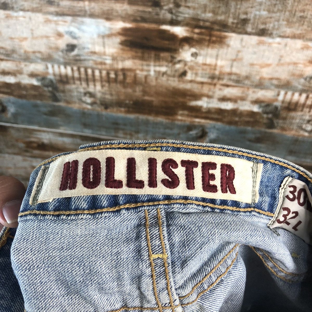 Japanese Brand Hollister Blue Distressed ripped Denim Pants #A1415 Size US 31 - 23 Thumbnail