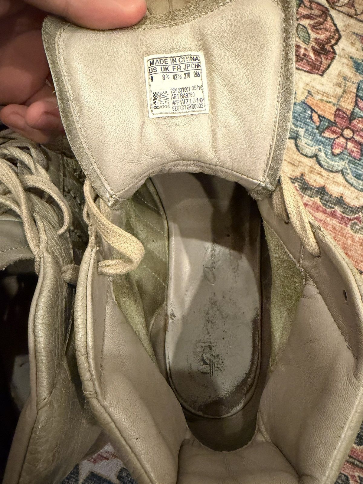 Adidas × Rick Owens Rick Owens x Adidas Pearl Pebbled Leather Mastodon Sneakers Size US 9 / EU 42 - 6 Thumbnail