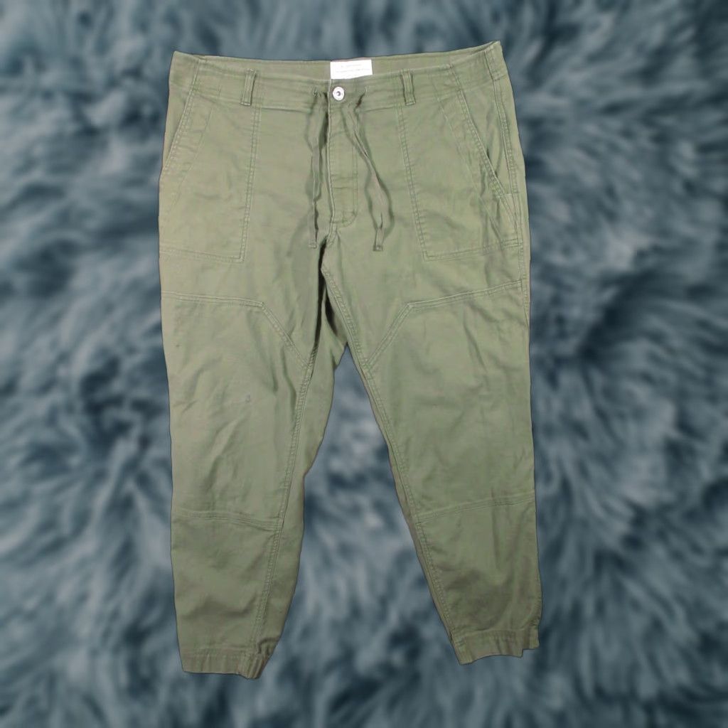Vintage REI Co-op Trailsmith Jogger Pants Mens 40x30 Green Stretch Canvas Hiking Casual Baggy Style Pockets Logo 30 Inseam Regular Rise 10-12" Size US 40 / EU 56 - 1 Thumbnail