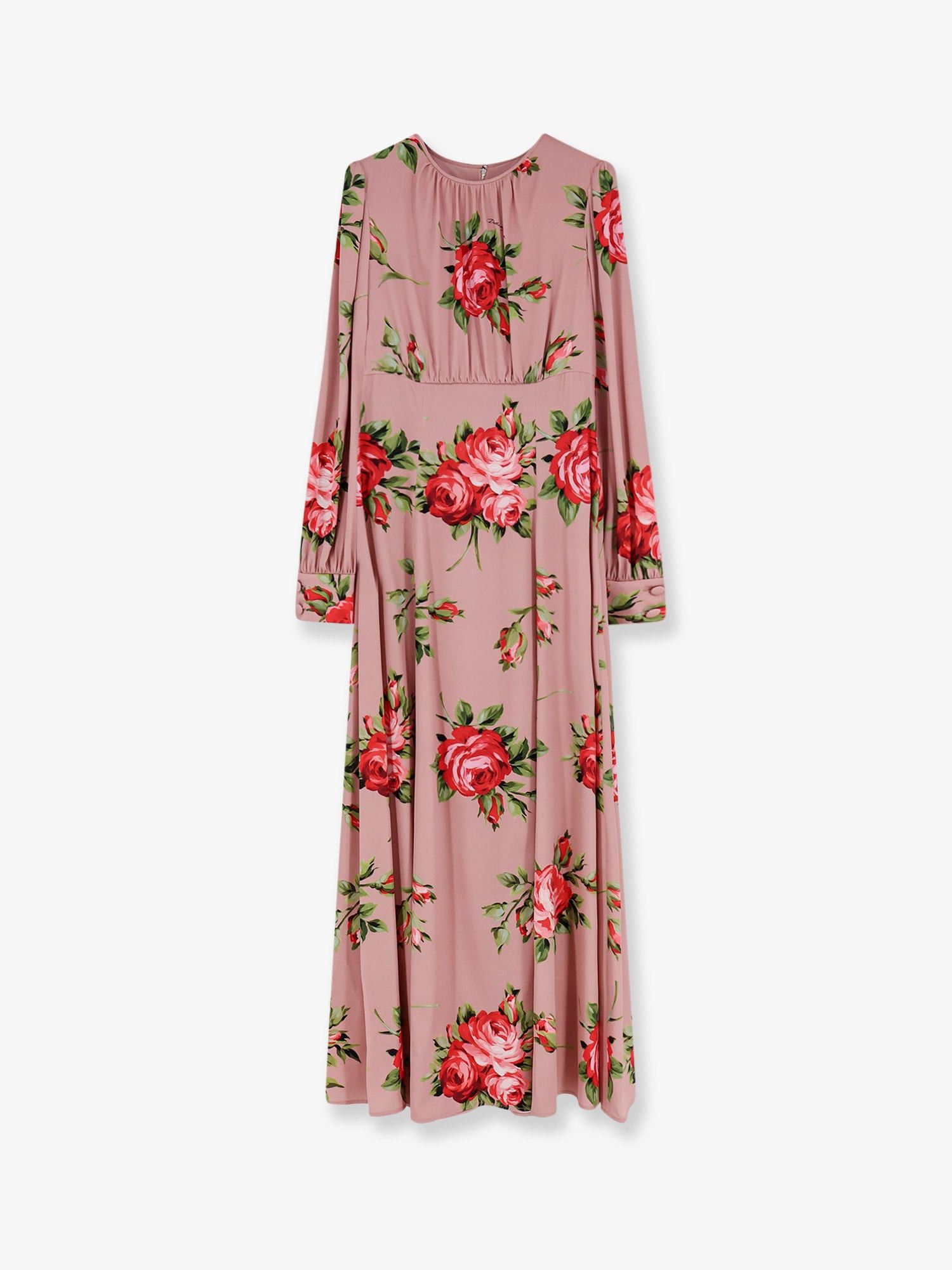 Dolce & Gabbana Long Silk Dress With Bouquet Rose Print Size S / US 4 / IT 40 - 1 Thumbnail