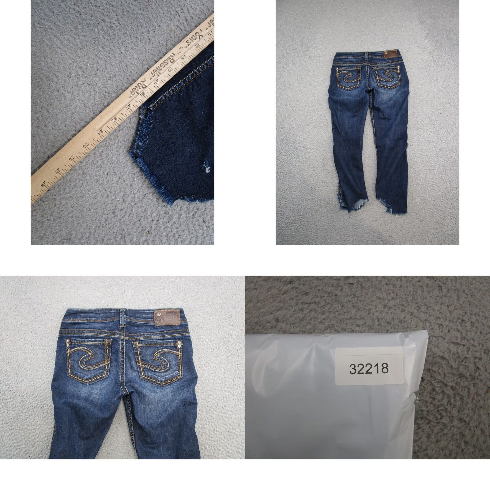 Silver Jeans Co. Silver Jeans Co Frances Jeans 25x31 Dark Wash Denim 5-Pocket Casual Cut Offs Womens Regular Blue Denim Shirt T Size 42" / US 20 - 9 Thumbnail