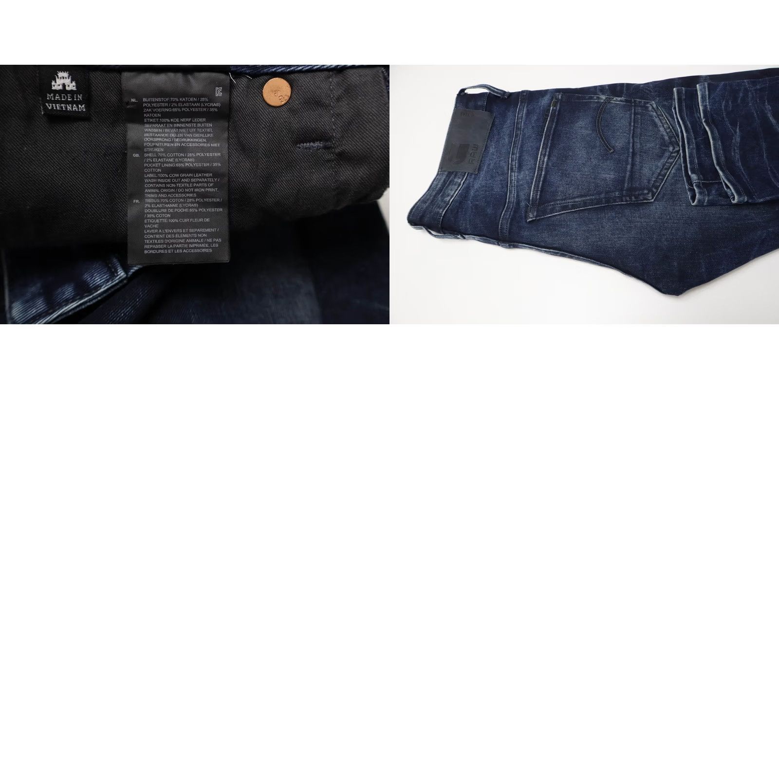 G-Star G-STAR 3301 Slim Jeans W30/L34 Blue Denim Button Fly Faded Whiskers Men's Size US 30 / EU 46 - 8 Thumbnail