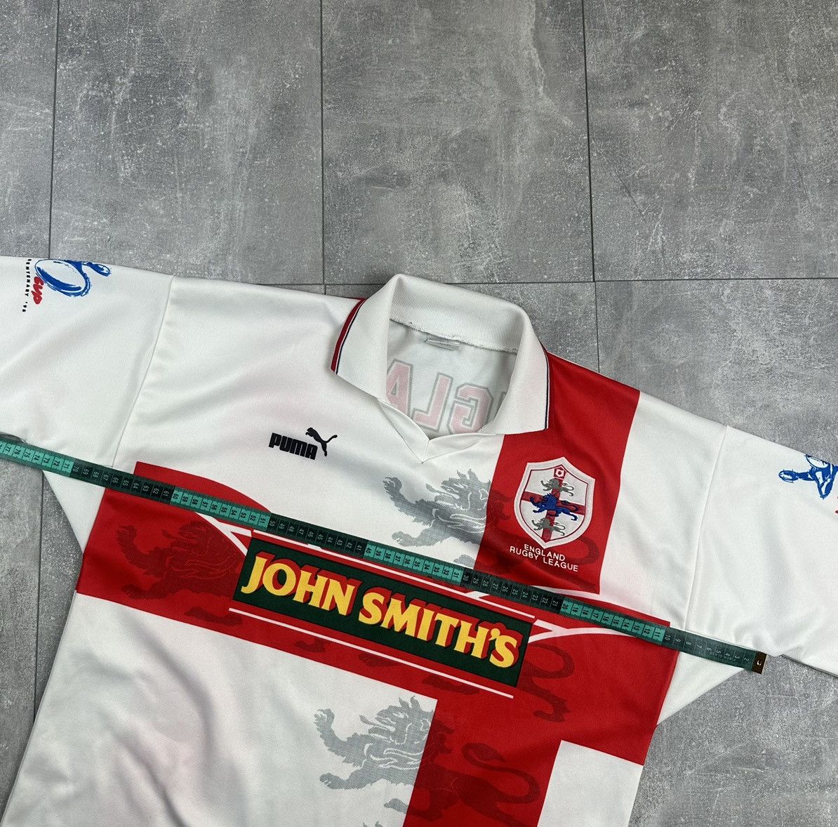 Puma Puma England Home Rugby League Jersey 1995 Size US XL / EU 56 / 4 - 23 Thumbnail