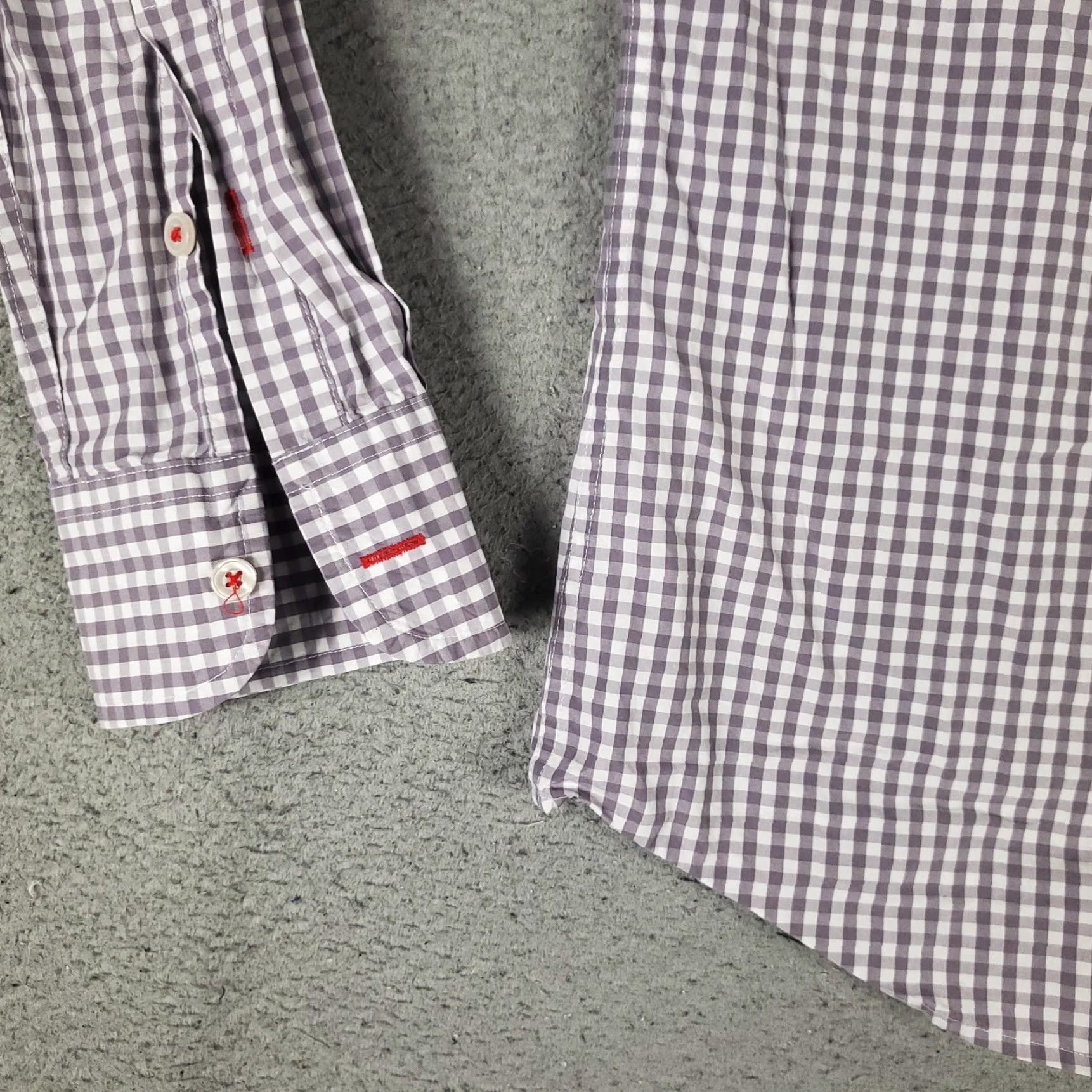 UNTUCKit UNTUCKit Shirt Mens Medium Slim Fit Long Sleeve Button-Up Check Dress Shirt Purple Mens Size 40R - 3 Thumbnail