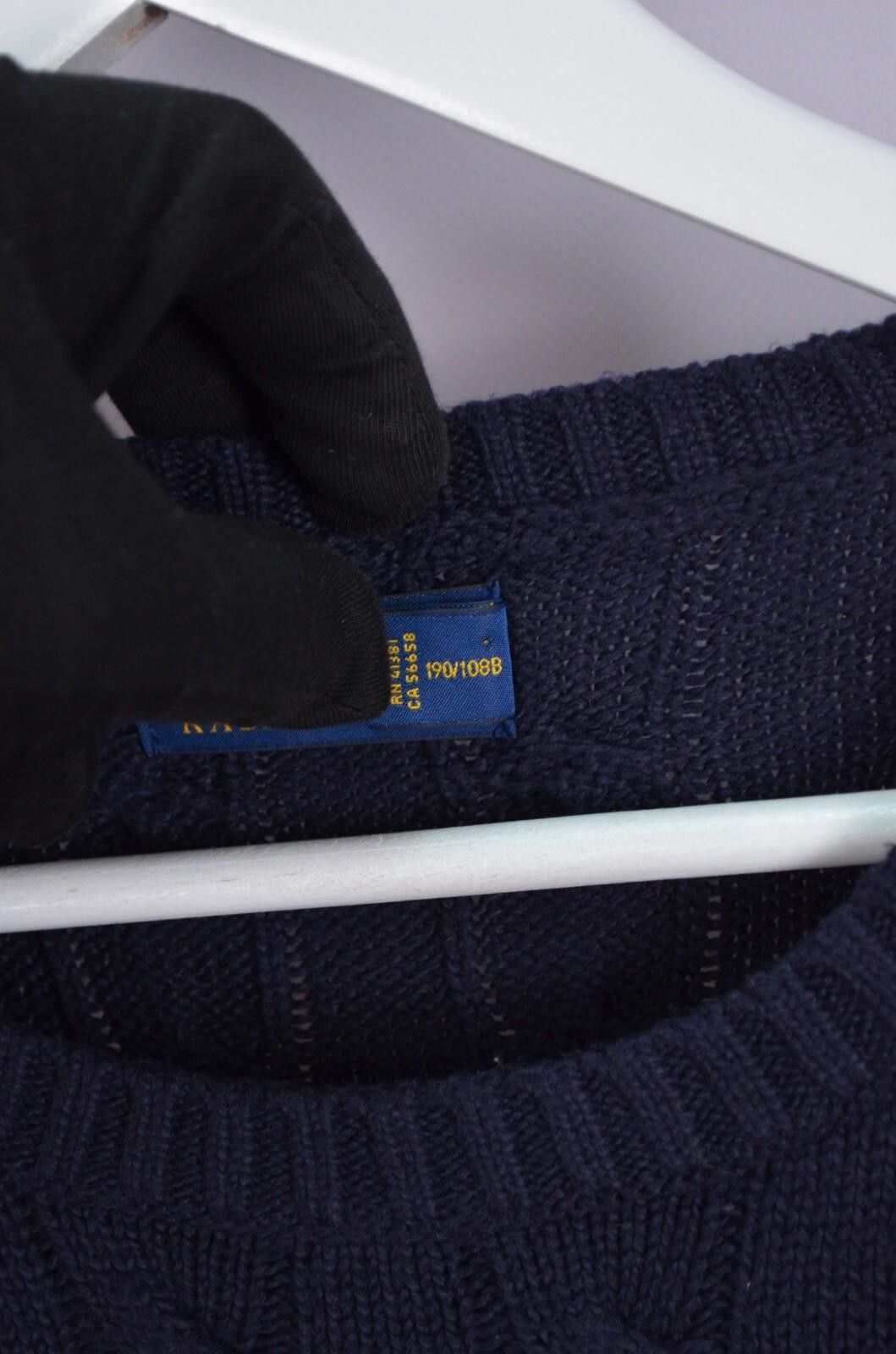 Polo Ralph Lauren Mens Polo Ralph Lauren Cable Knit Navy Cotton Sweater Sz XXL Size US XXL / EU 58 / 5 - 5 Thumbnail