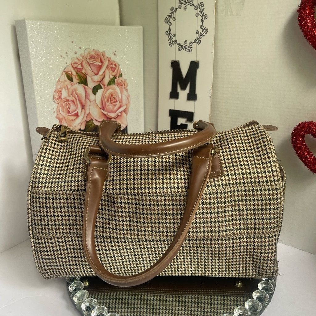 London Fog London Fog Y2K Elegant Brown Houndstooth Women's Bag Size ONE SIZE - 5 Thumbnail