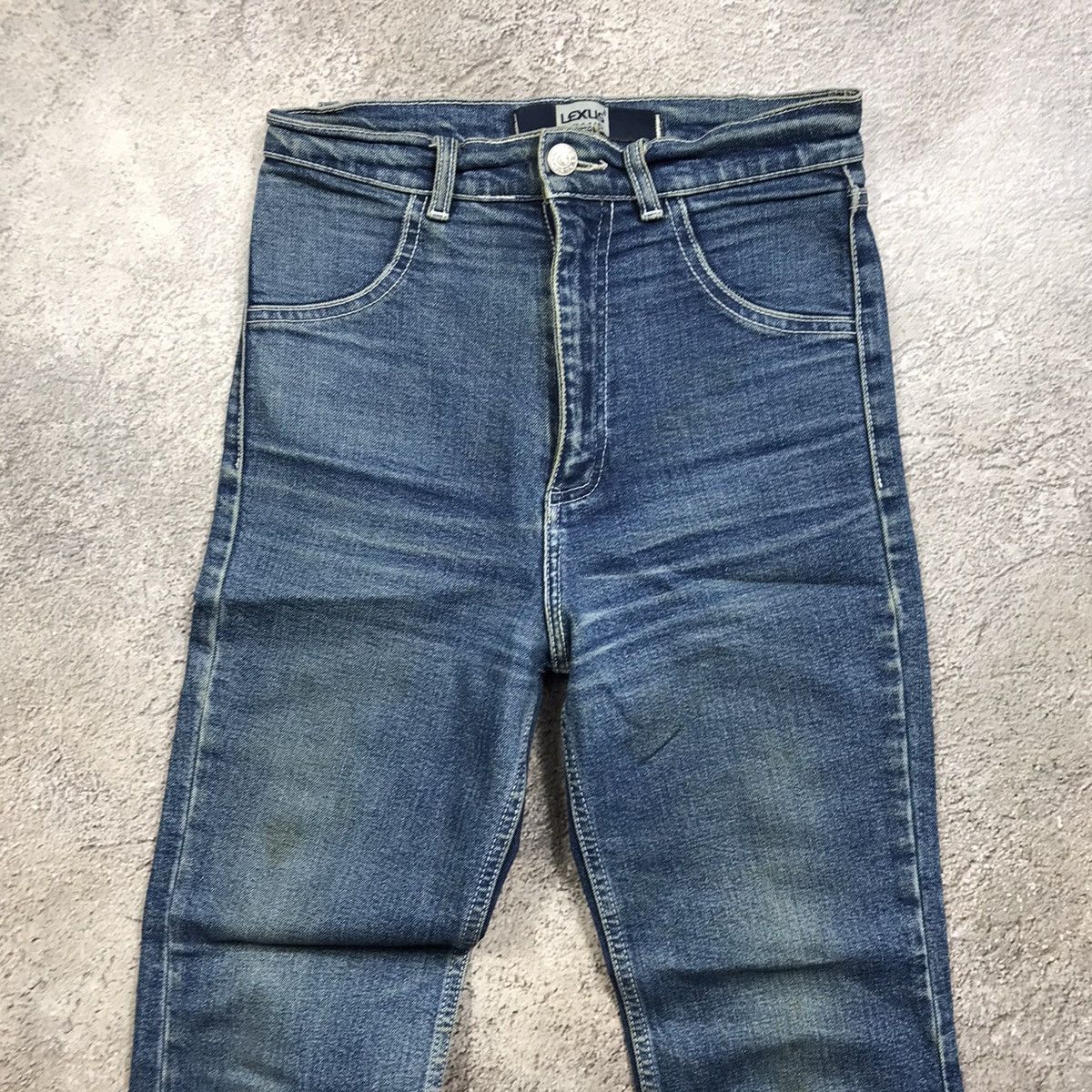 Vintage Vintage 90s Faded Distressed Wide Leg Jeans Grunge Logo 25 Size 25" / US 0 / IT 36 - 4 Thumbnail