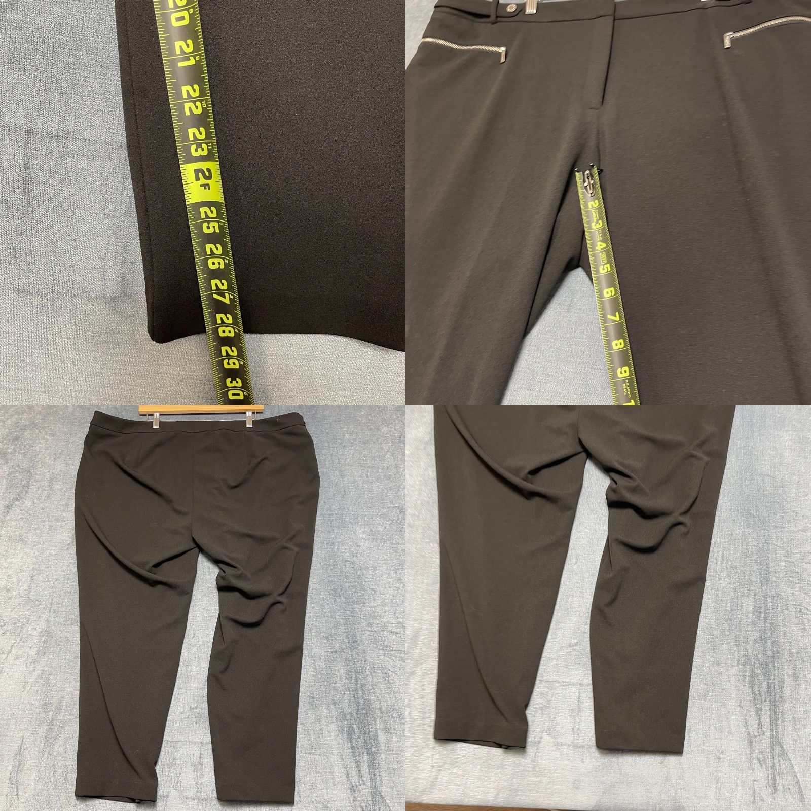 Calvin Klein Calvin Klein Gray Ankle Pants Womens 22W Plus High Rise Straight Leg Outdoor Casual Seasonal Modern Size 40" / US 18 - 8 Thumbnail