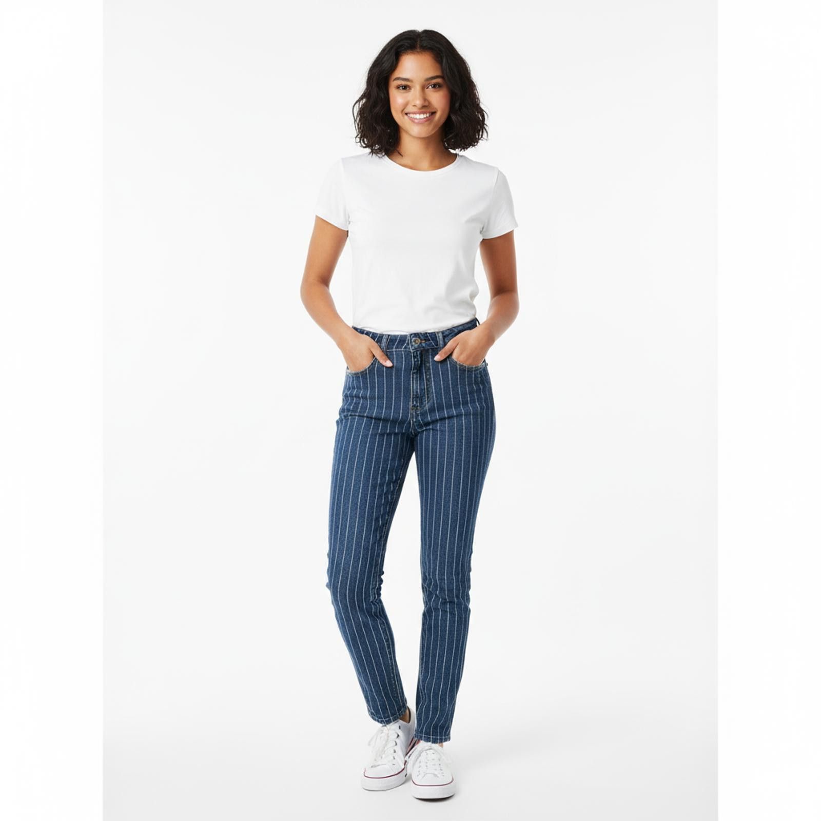 American Eagle Outfitters American Eagle Women's High-Waisted Striped Jeans Size 27" / US 4 / IT 40 - 1 Thumbnail