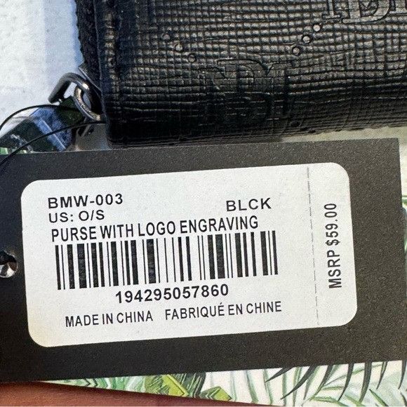 Badgley Mischka Badgley Mischka Black Vegan Leather Purse w/ Engraving Black Size ONE SIZE - 4 Thumbnail