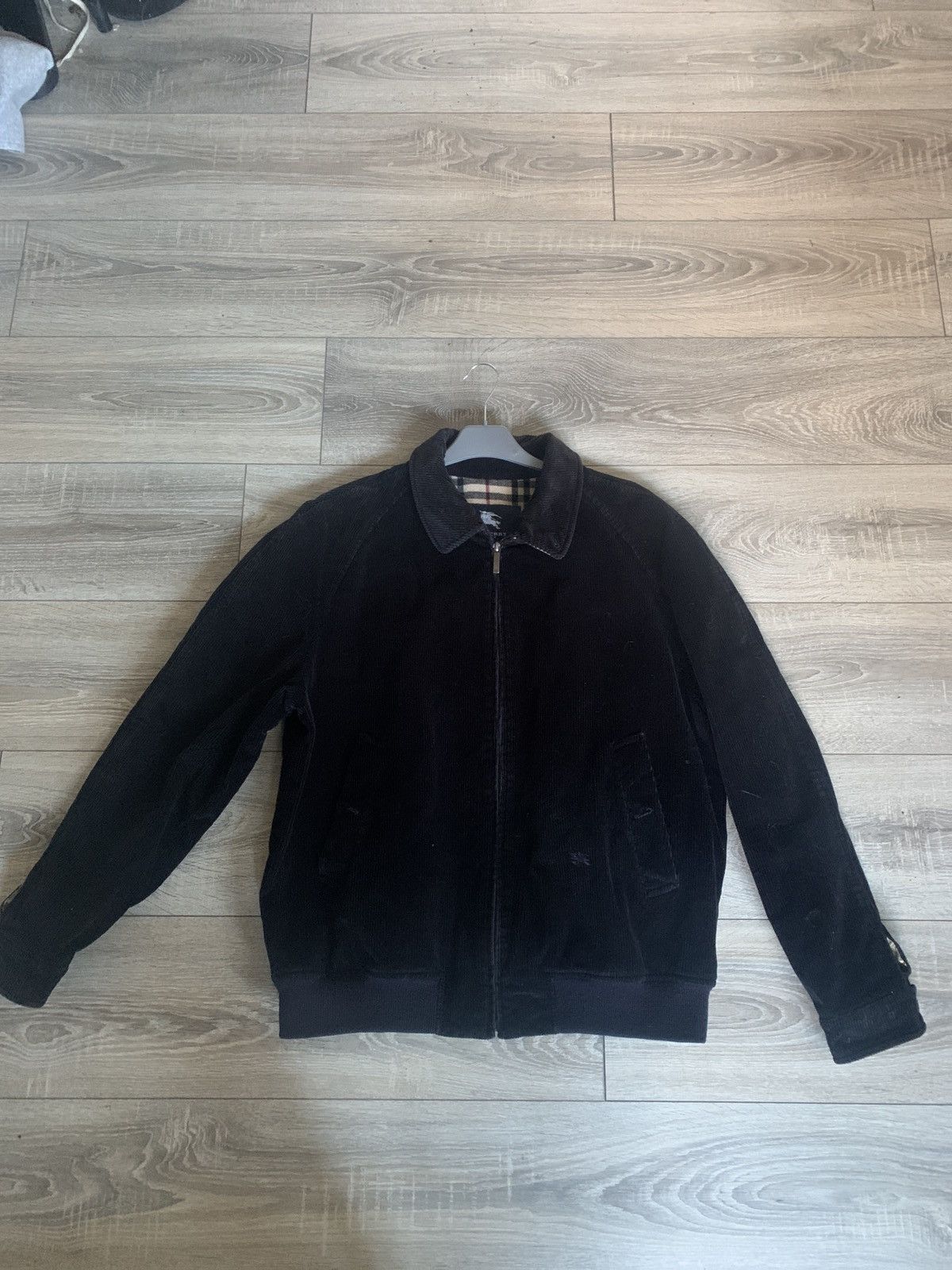 Image of Black Vintage Burberry Corduroy Jacket 90S, Men's (Size Large)