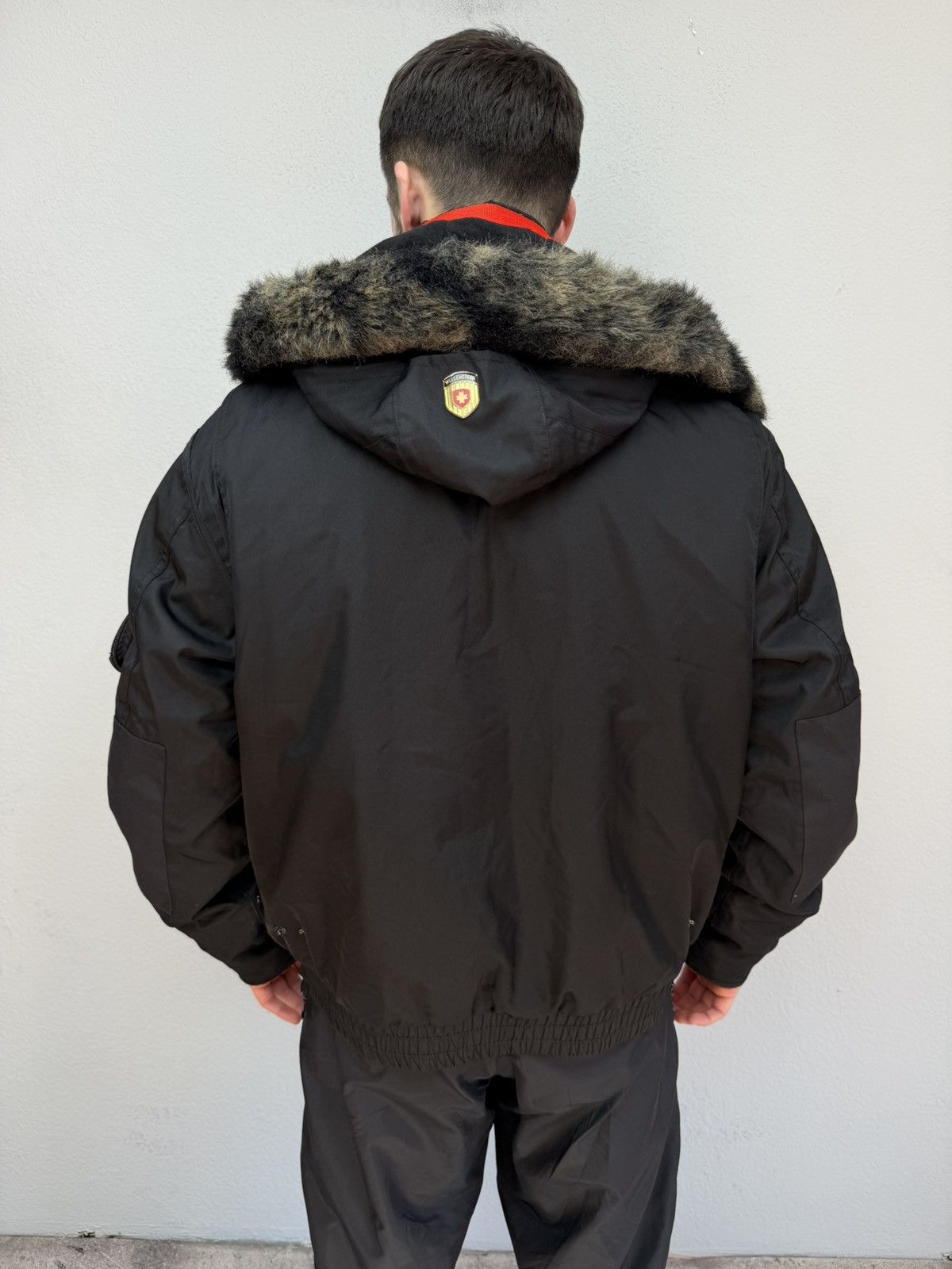 If Six Was Nine Vintage Rick Owens Vibe Black Bomber Jacket Faux Fur Collar Size US L / EU 52-54 / 3 - 6 Thumbnail