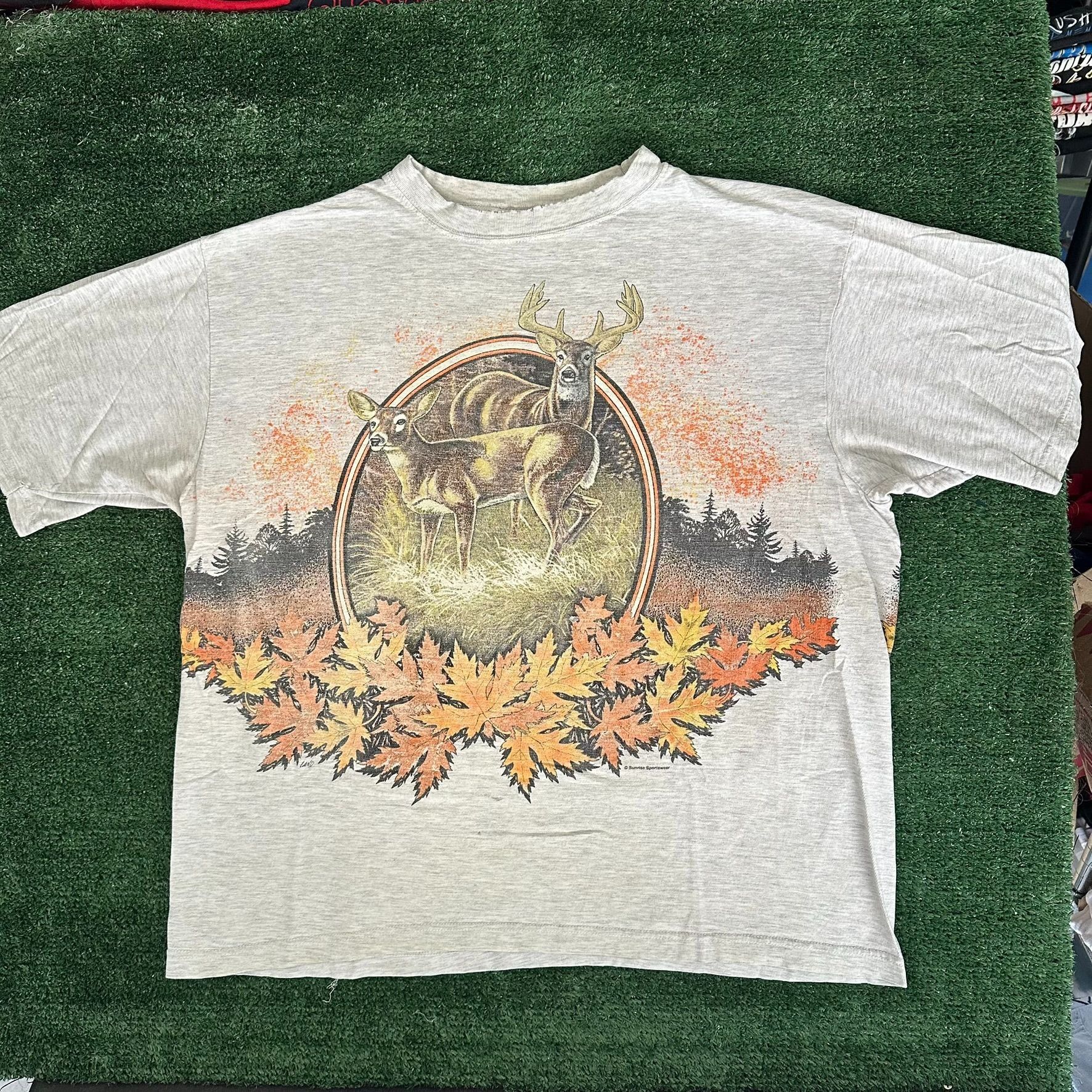 Vintage Vintage 90s Deer Wildlife AOP T-Shirt Autumn Nature Animals Size US XL / EU 56 / 4 - 1 Thumbnail