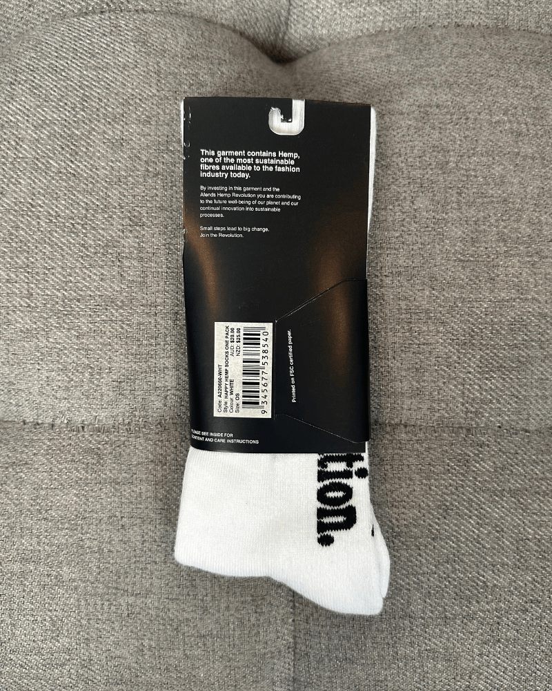 Afends BNWT Afends - Happy Hemp Weed Crew Socks / White Size ONE SIZE - 6 Thumbnail