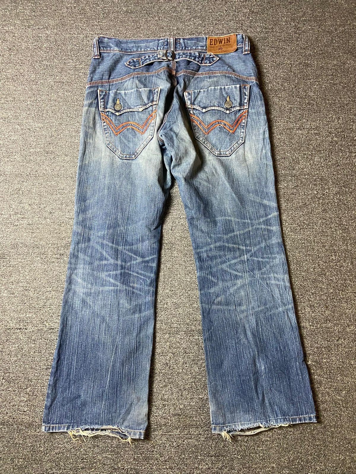 Edwin × Japanese Brand × Vintage Vintage Edwin XV Distressed Denim Jeans (128) Size US 35 - 2 Thumbnail