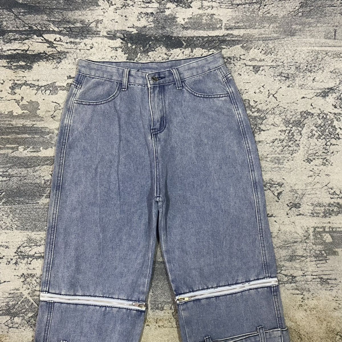 Japanese Brand × Jean × Vintage Vintage Japan Light Washed Oversize Baggy Bondage Denim Jean Size 29" - 3 Thumbnail