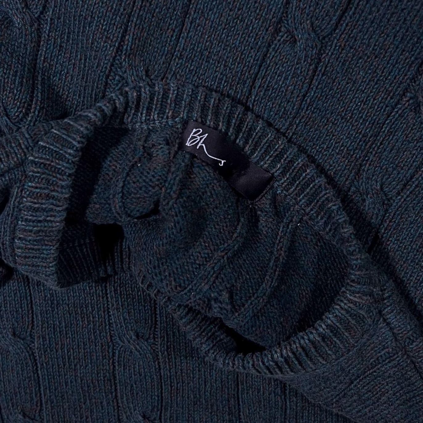 Vintage VINTAGE BHS Jumper Pullover Knit Cotton Cable Blue-Green XL Men Size US XL / EU 56 / 4 - 3 Thumbnail