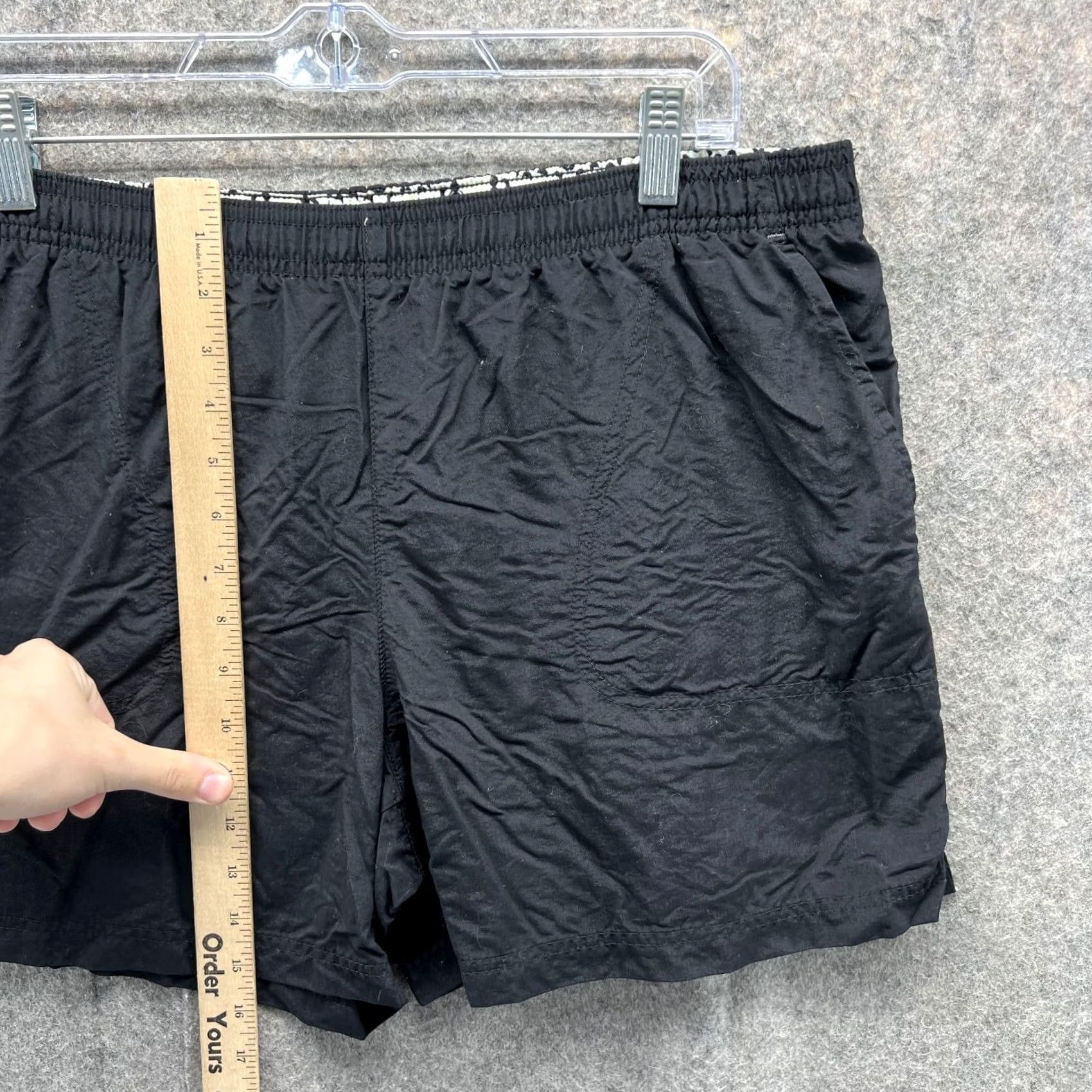 Vintage Columbia Shorts Women Large UPF Black Sandy River Elastic Waist Swim Trunks Size 36" / US 14 / IT 50 - 5 Thumbnail