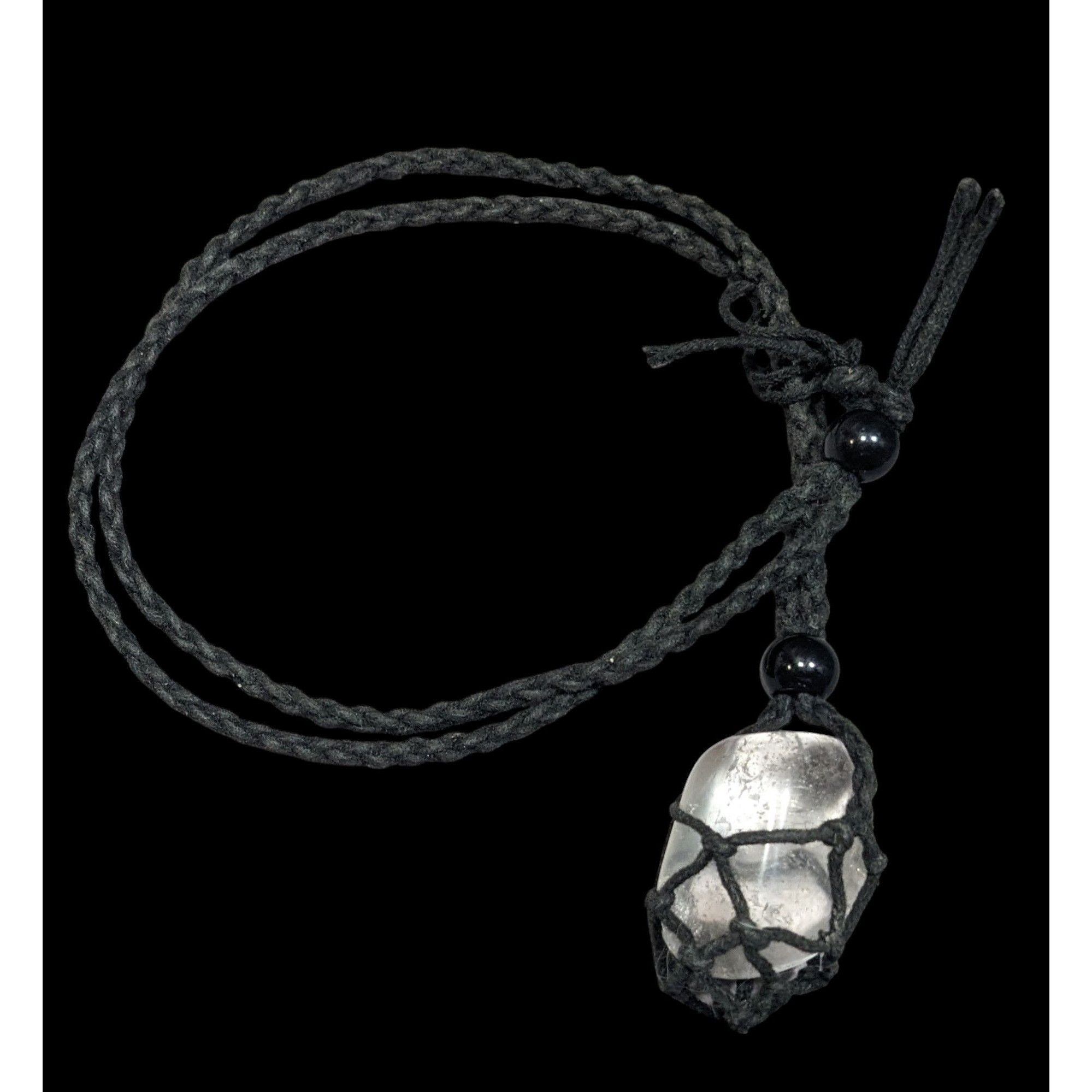 Other Whimsical Crochet Caged Clear Stone Pendant Necklace Size ONE SIZE - 1 Thumbnail