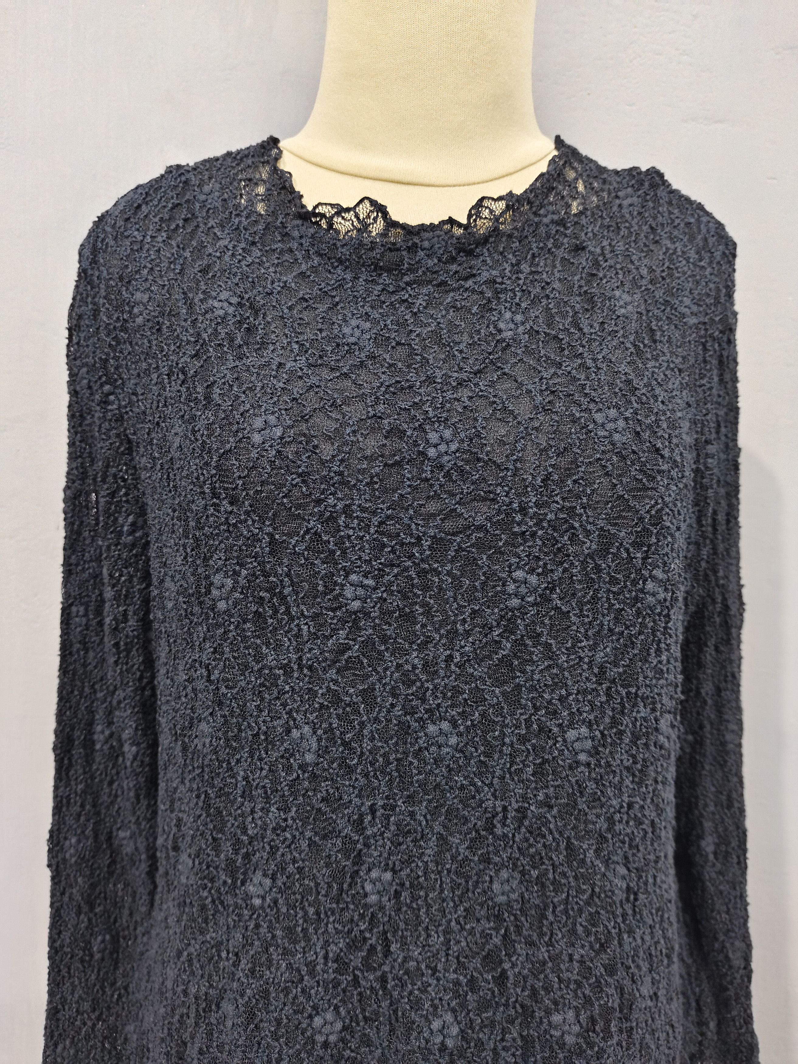 Japanese Brand Jeure Manean🇯🇵Romantic Goth Textured Lace Layered Top Size M / US 6-8 / IT 42-44 - 2 Thumbnail