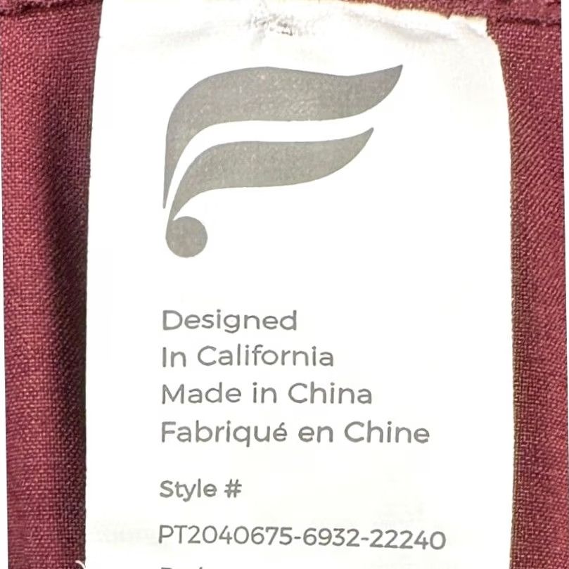 Fabletics Fabletics Golf Pants Mens Medium Maroon Flat Front Pockets Straight Outdoor Logo Size US 31 - 5 Thumbnail