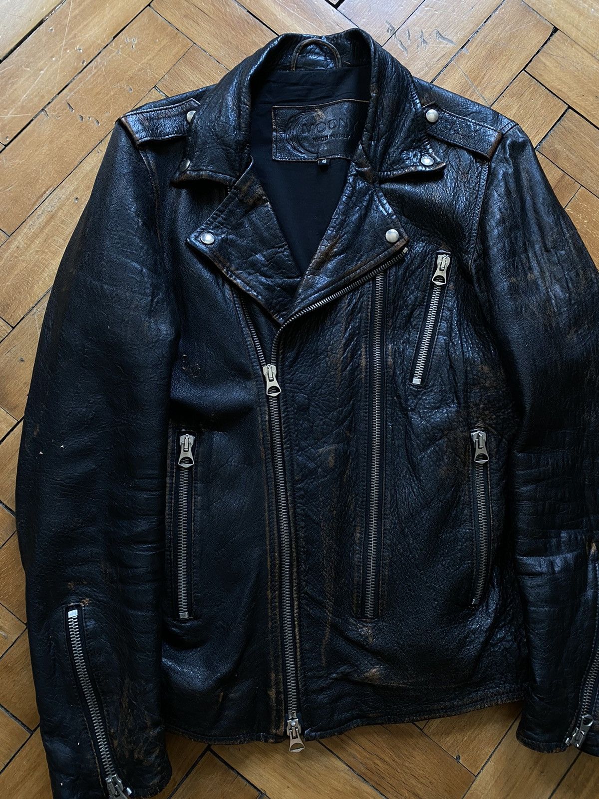 Designer × Vintage Vintage Real Leather Jacket Biker Jacket Size US M / EU 48-50 / 2 - 2 Thumbnail