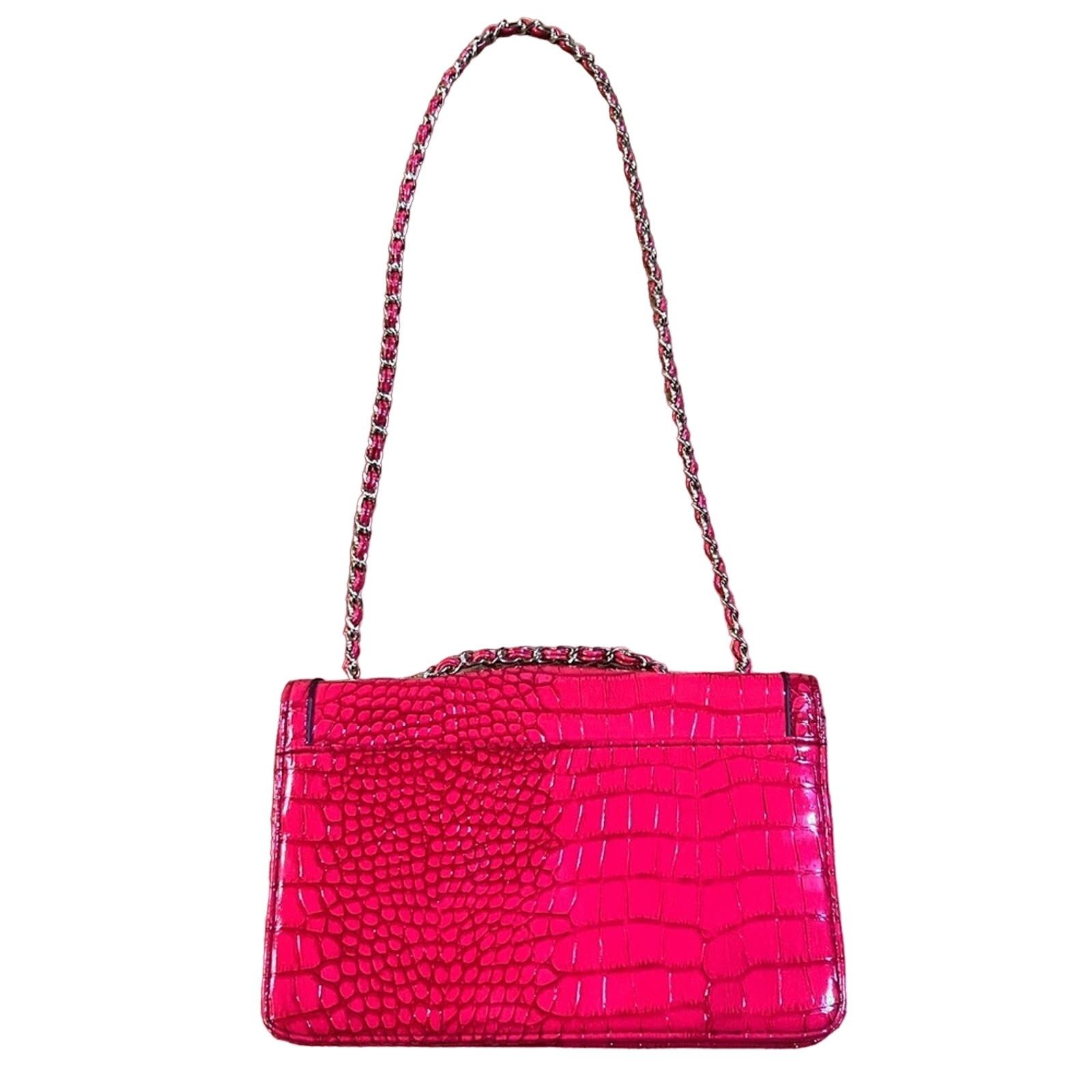 Anne Klein Anne Klein Purse Red Crocodile Patent Handbag Gold accents Size ONE SIZE - 3 Thumbnail