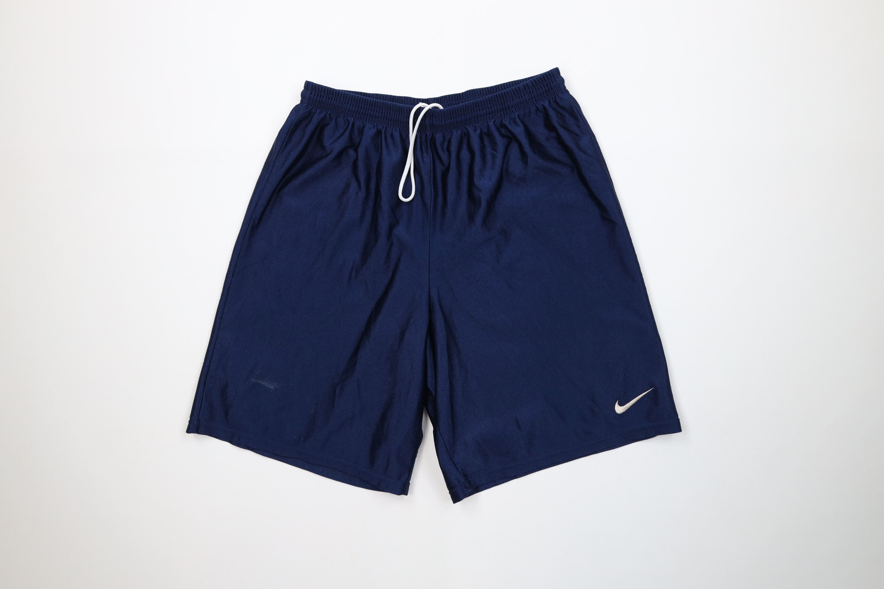 Nike Vintage 90s Nike Mini Swoosh Above Knee Shorts Blue USA Size US 34 / EU 50 - 1 Thumbnail
