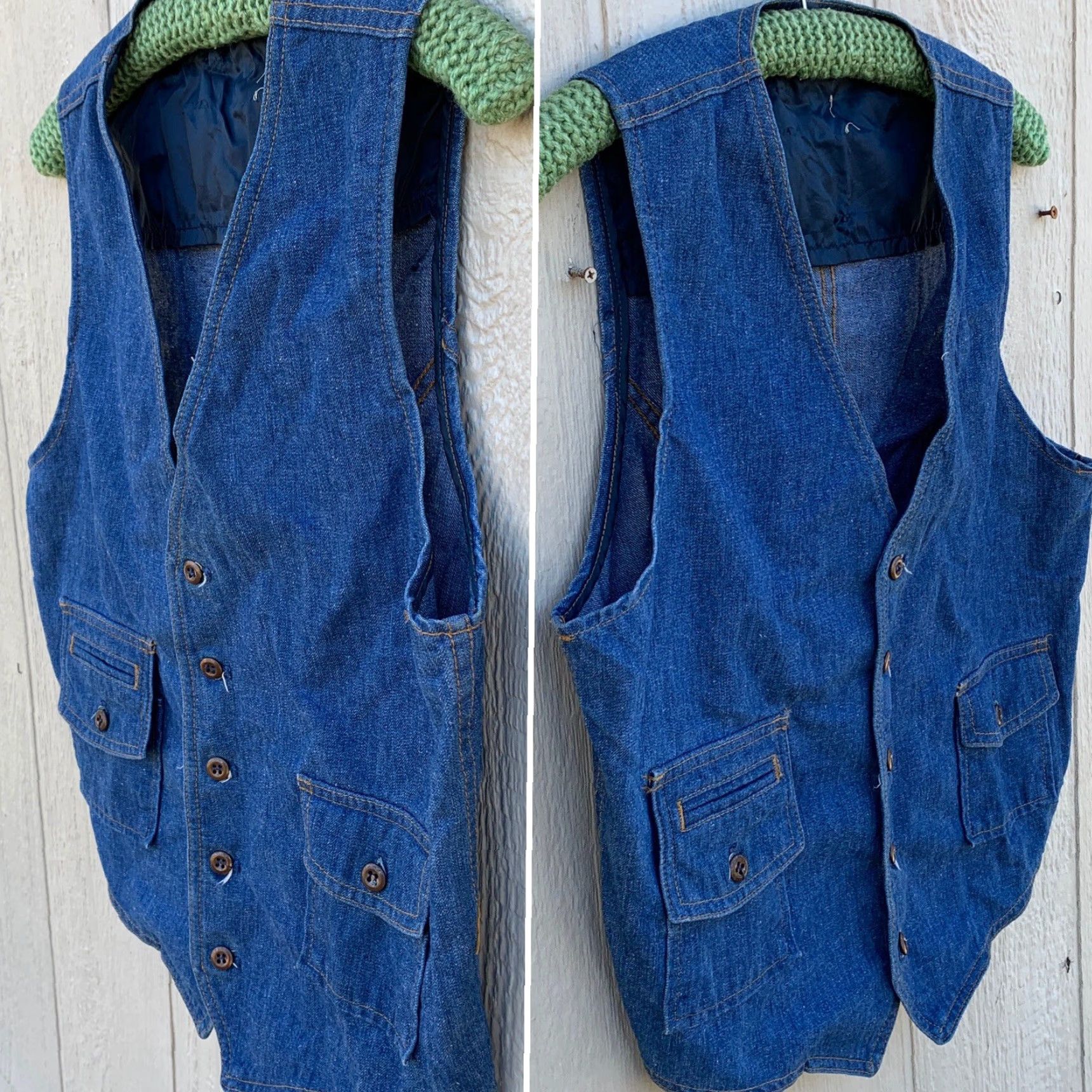Lee VINTAGE Lee Vest Lee Jeans Denim Lee Set Sanforset 40R Union Made Cowboy Hippy Lee Blue 40R Mens Size US 40 / EU 56 - 2 Thumbnail