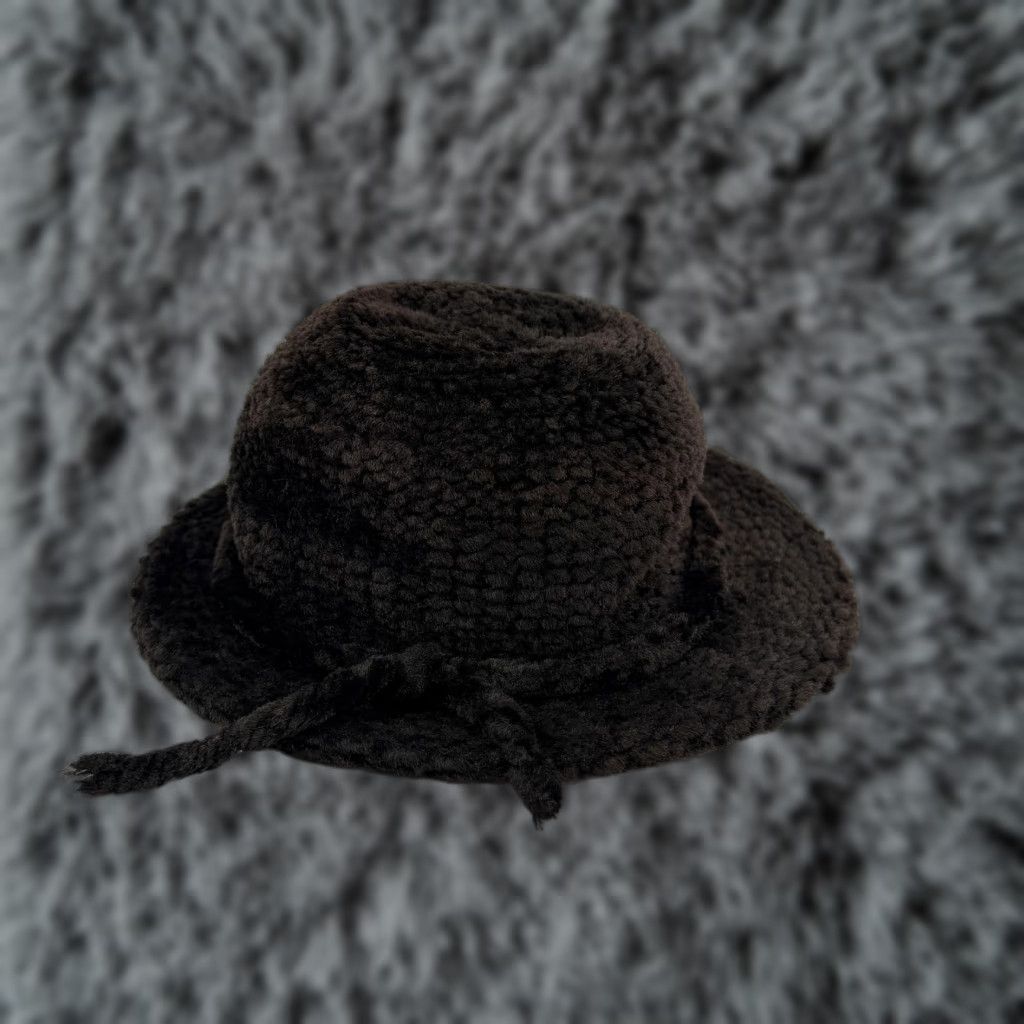 MCM VINTAGE 60s 70s Italian Knit Bucket Hat Cloche Italy Chlorvinyl MCM Astrakan Brown Womens One Size Knit Choc Brown Accent Bow Fall Winter Size ONE SIZE - 1 Thumbnail
