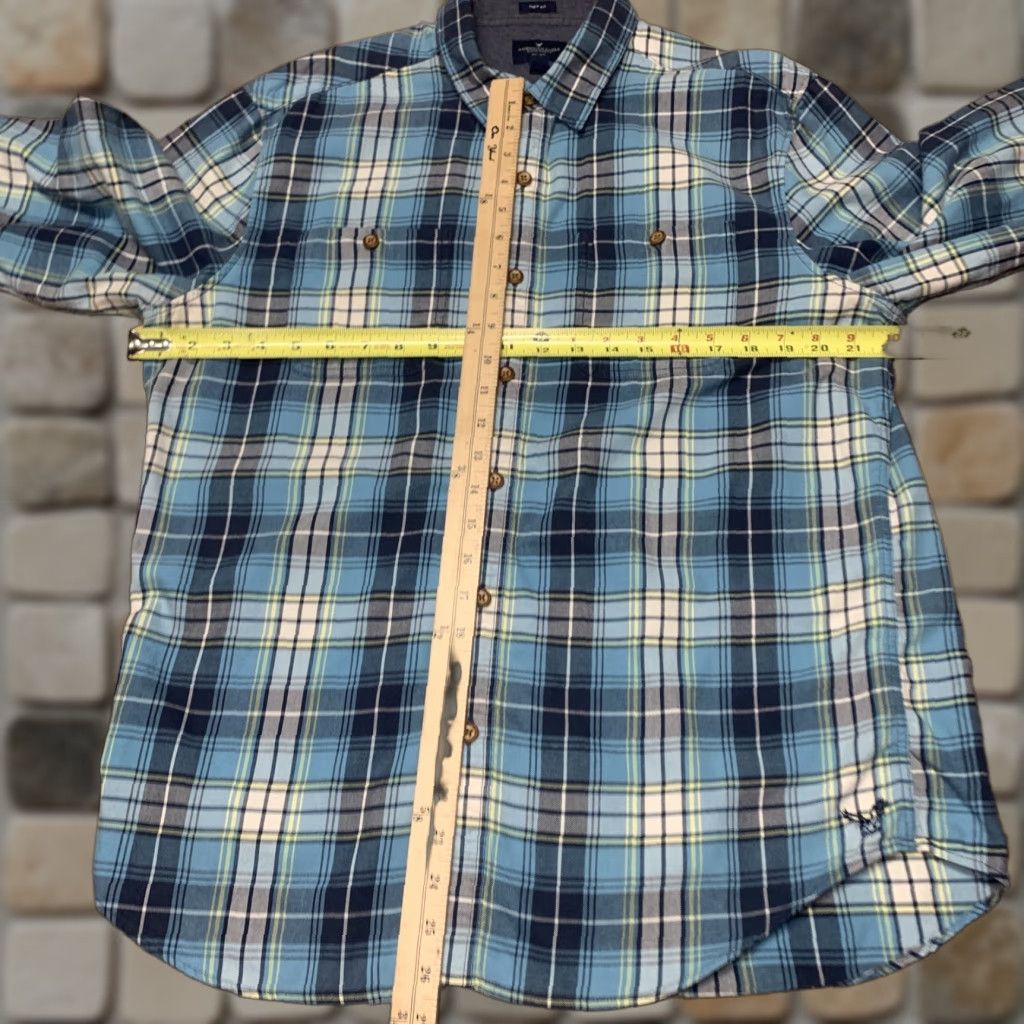 American Eagle Outfitters American Eagle Outfitters Mens Long Sleeve Shirt Sz Large Blue Plaid Button Down Size US L / EU 52-54 / 3 - 1 Thumbnail