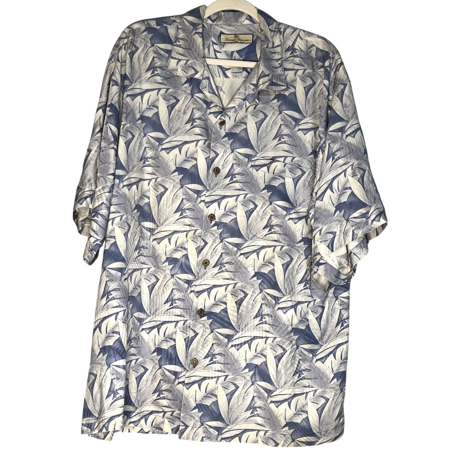 Tommy Bahama Tommy Bahama Hawaiian Blue Shirt Large Tropical Linen Blend Size US L / EU 52-54 / 3 - 2 Thumbnail