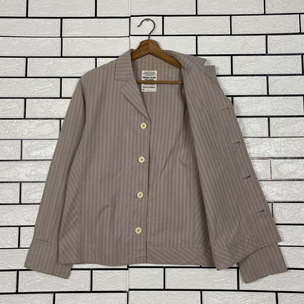 Issey Miyake 📌Vintage Hickory Chore Work Jacket Nicole Club For Men Size US M / EU 48-50 / 2 - 12 Thumbnail