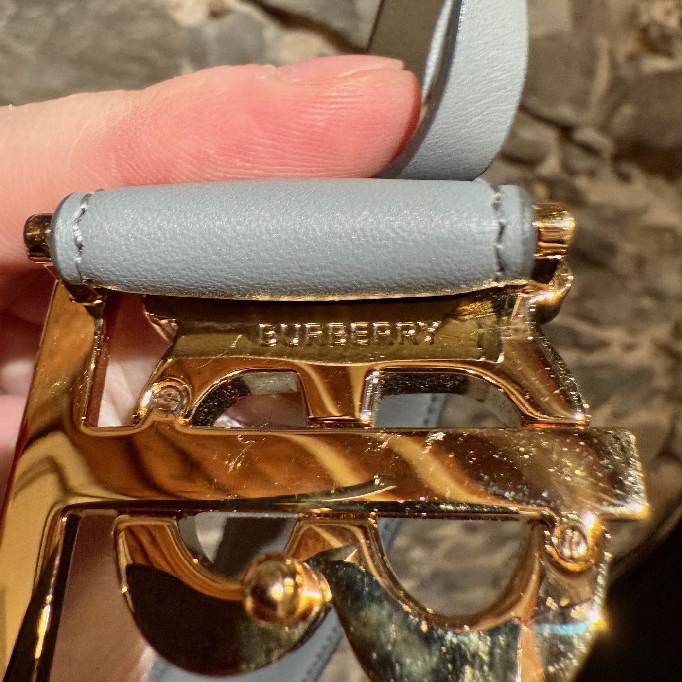 Burberry Burberry TB Grey Leather Logo 35mm Belt Size ONE SIZE - 12 Thumbnail