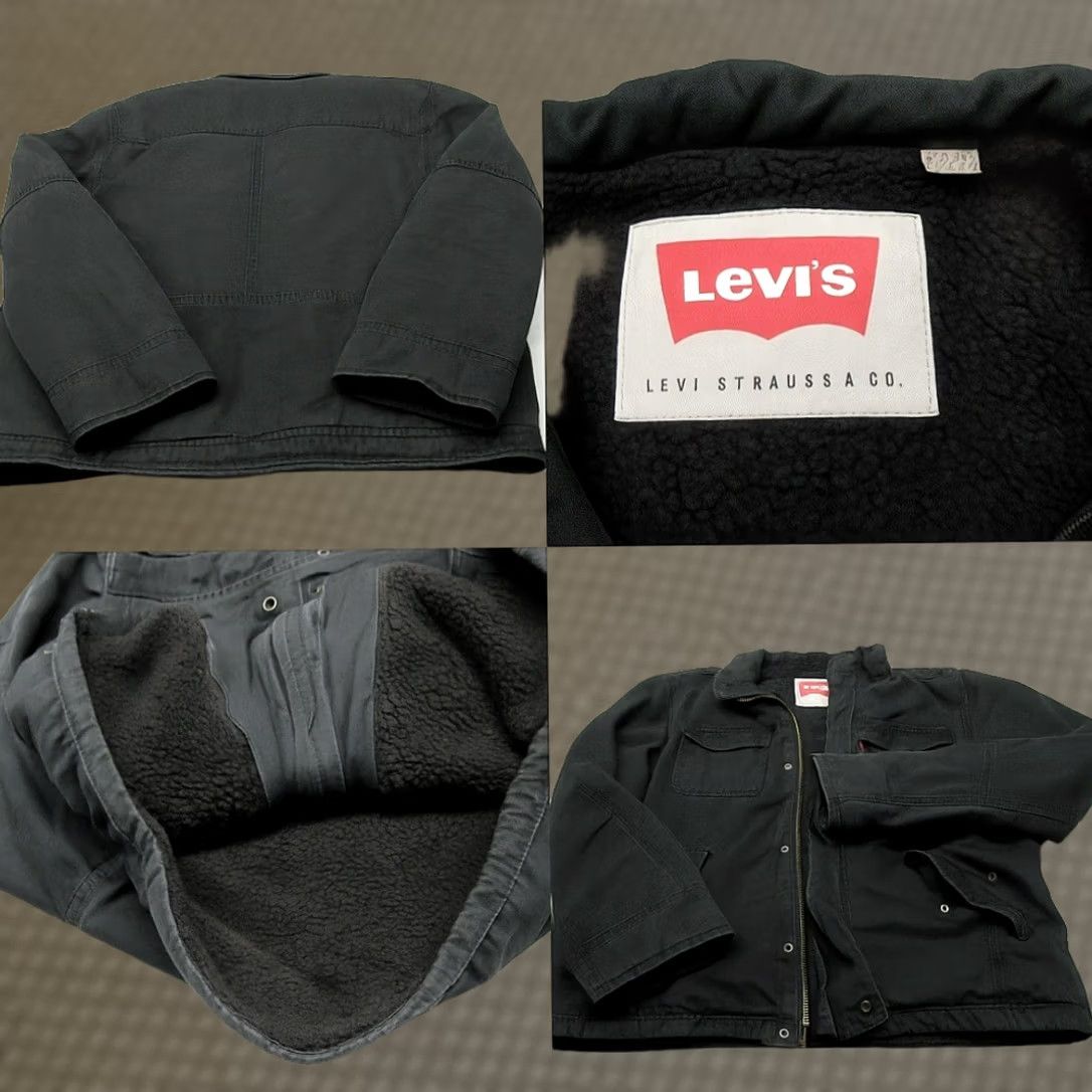 Levi's Levi's Jacket Mens M Black Sherpa Lined Full Zip Pockets Military Jacket Canvas Cotton Vintage? No Size US M / EU 48-50 / 2 - 1 Thumbnail