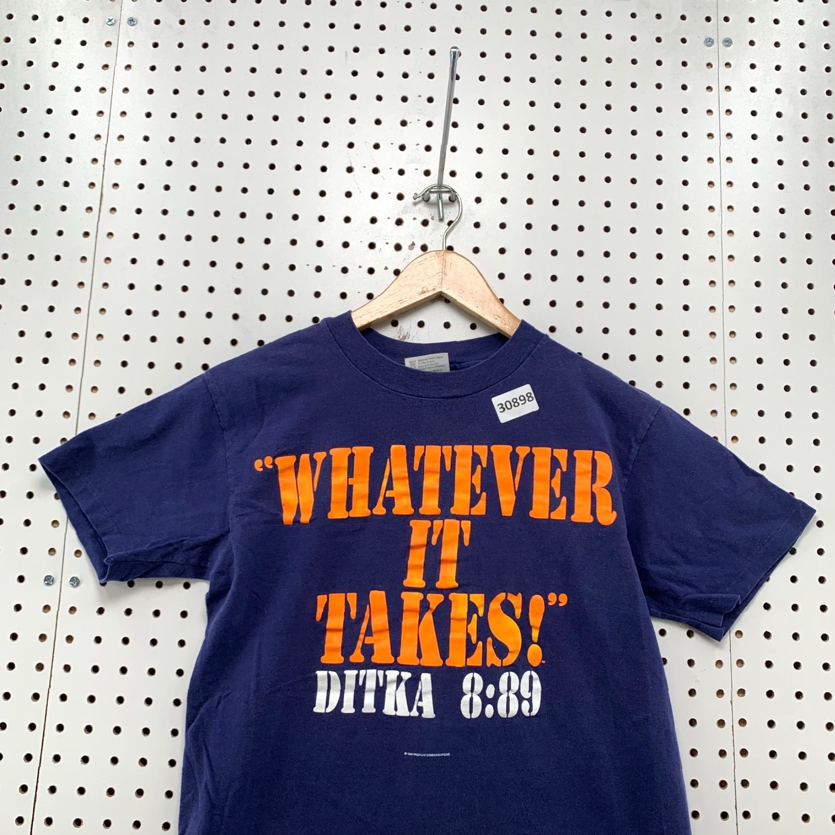 Hanes Vintage Chicago Bears DITKA Quote Shirt 80s - Hanes T-Shirt - Small - Blue - Cotton - Unisex Adults - 18X24 - USA - 80s Sports Size US S / EU 44-46 / 1 - 2 Thumbnail