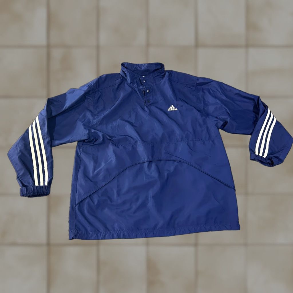 Adidas VINTAGE adidas Pullover Windbreaker Jacket Mens M Blue Lightweight Breathable Logo Sweatshirt Patrotic 90s? Size US M / EU 48-50 / 2 - 1 Thumbnail